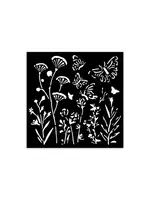 Poppies and Butterfly Thick Stencil 12x12cm (KSTDS16)