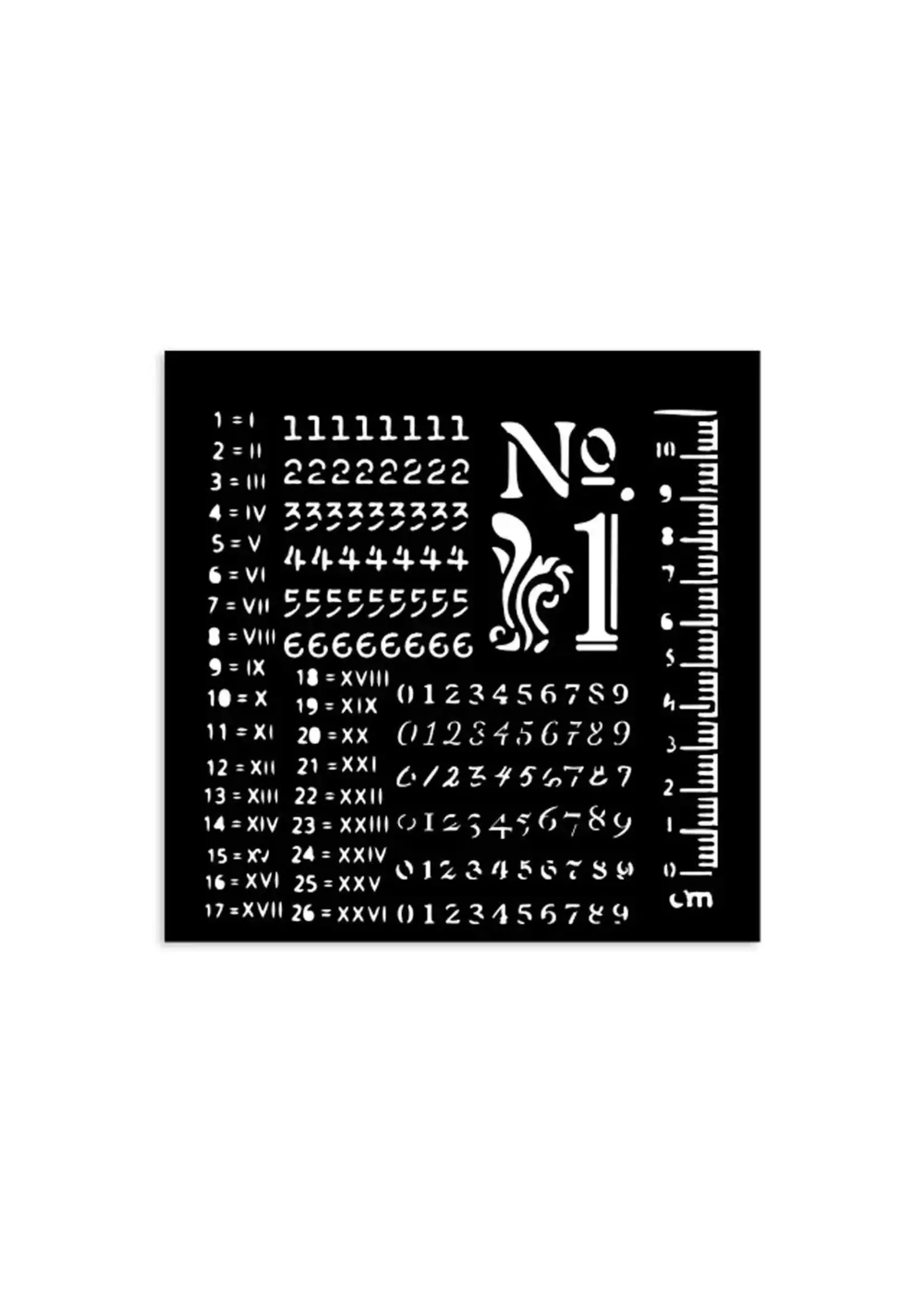 Numbers Pattern Thick Stencil 12x12cm (KSTDS22)