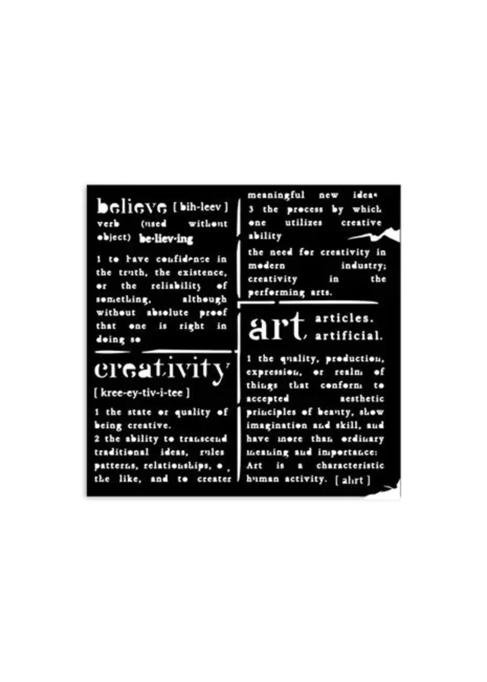 Dictionary Thick Stencil 12x12cm (KSTDS24)