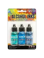Tim Holtz Alcohol Ink - Kits Teal/Blue Spectrum 3x0.5 oz (TAK69669)