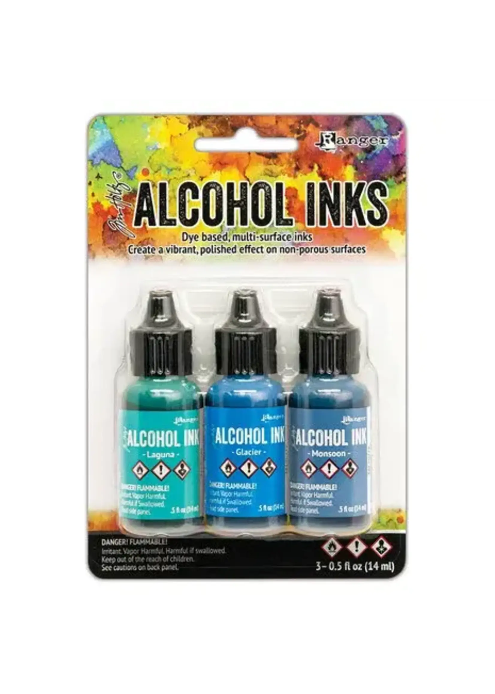 Tim Holtz Alcohol Ink - Kits Teal/Blue Spectrum 3x0.5 oz (TAK69669)