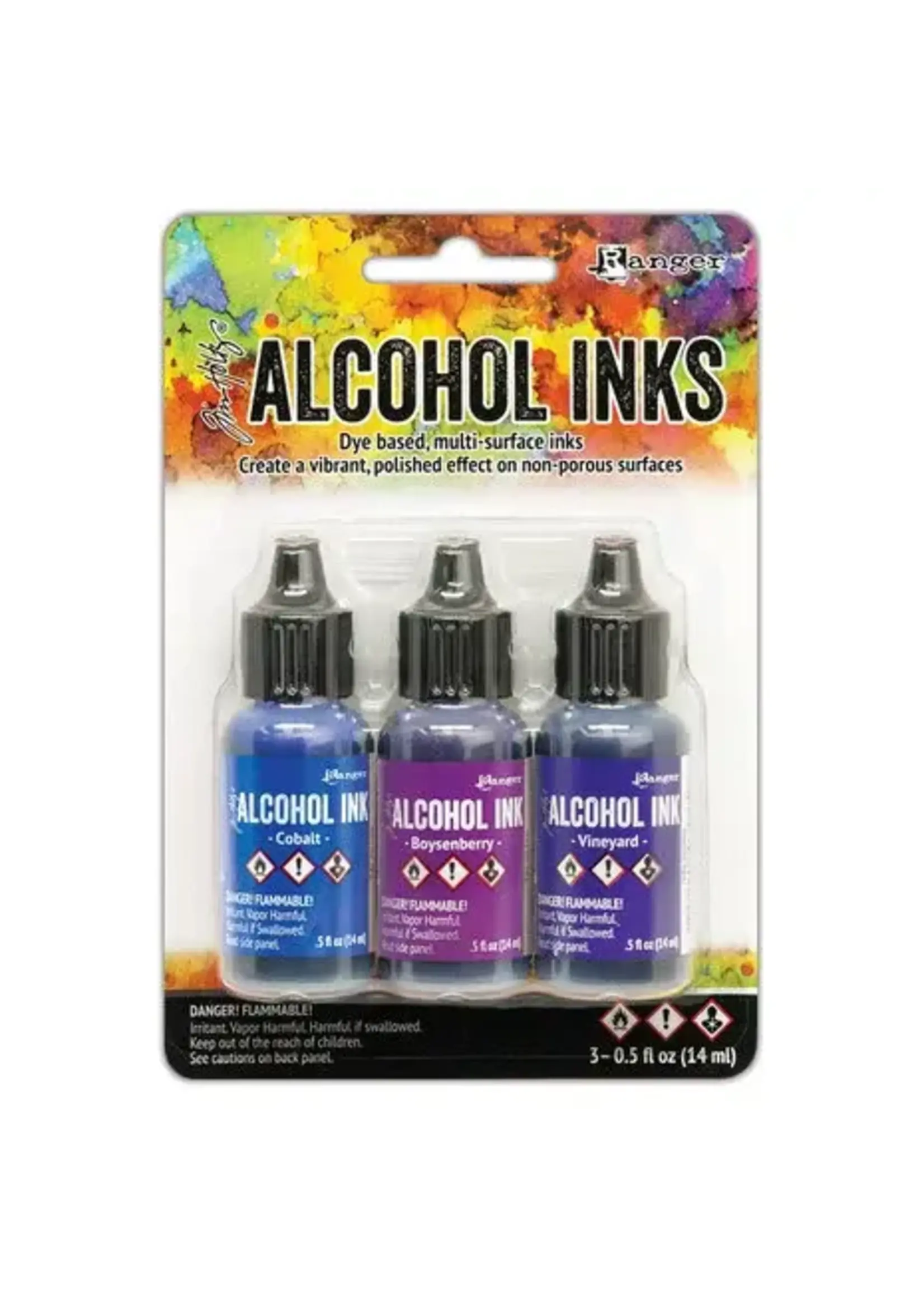 Tim Holtz Alcohol Ink - Kits Indigo/Violet Spectrum 3x0.5 oz (TAK69775)