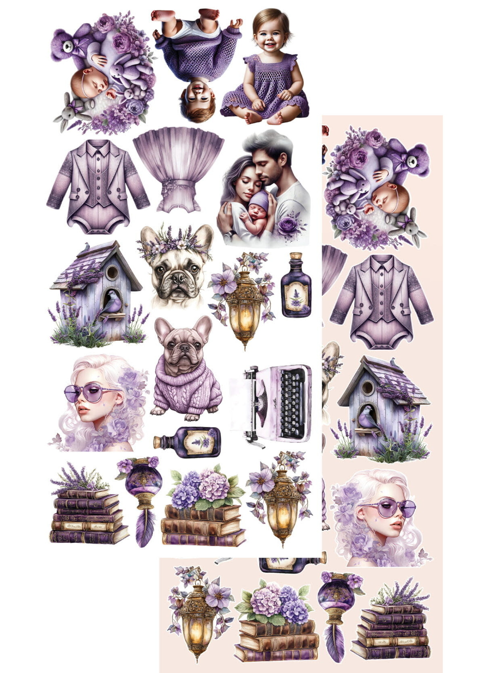 Papierset AA-IPC-10 In paarse kleur