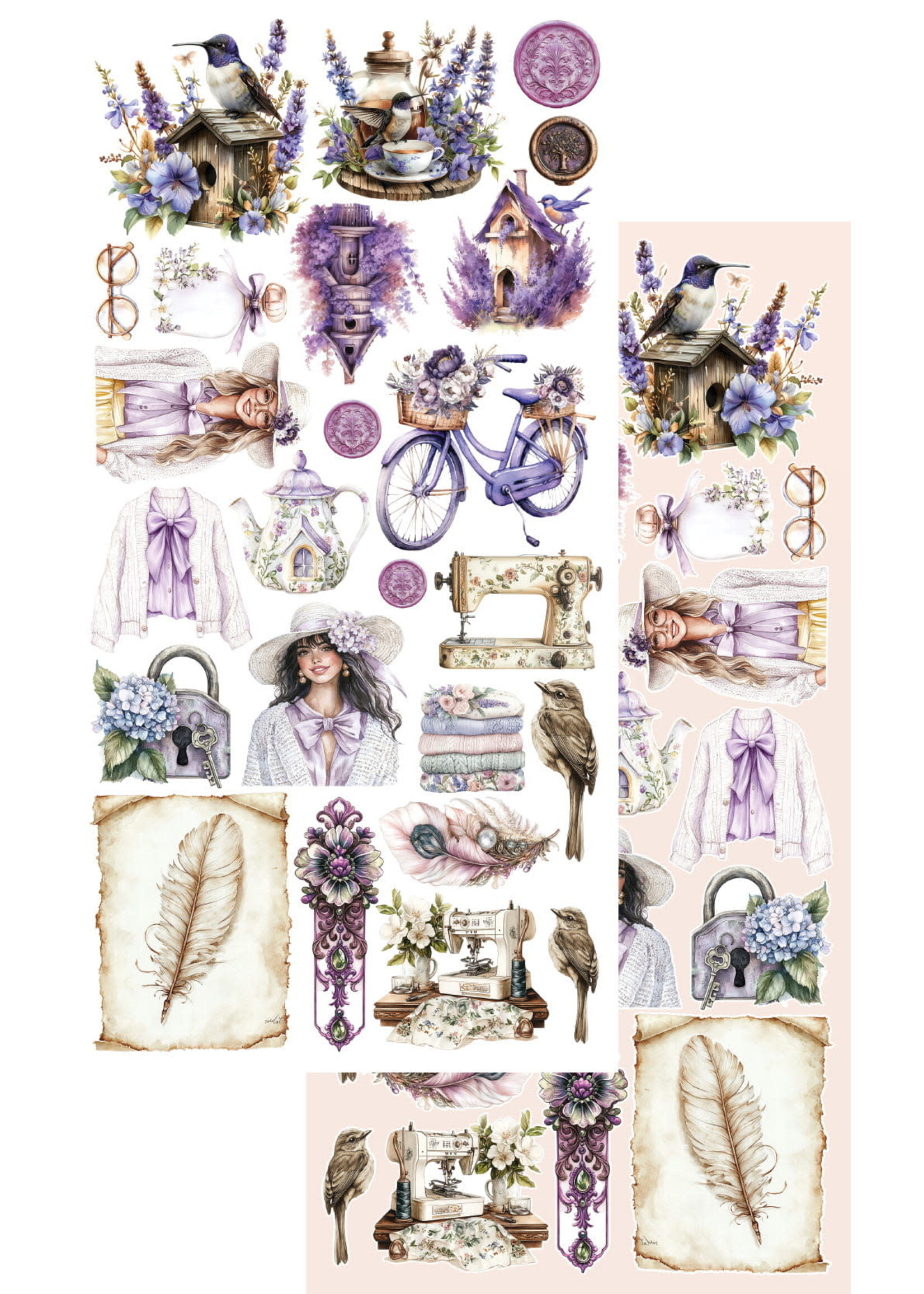 Papierset AA-IPC-10 In paarse kleur