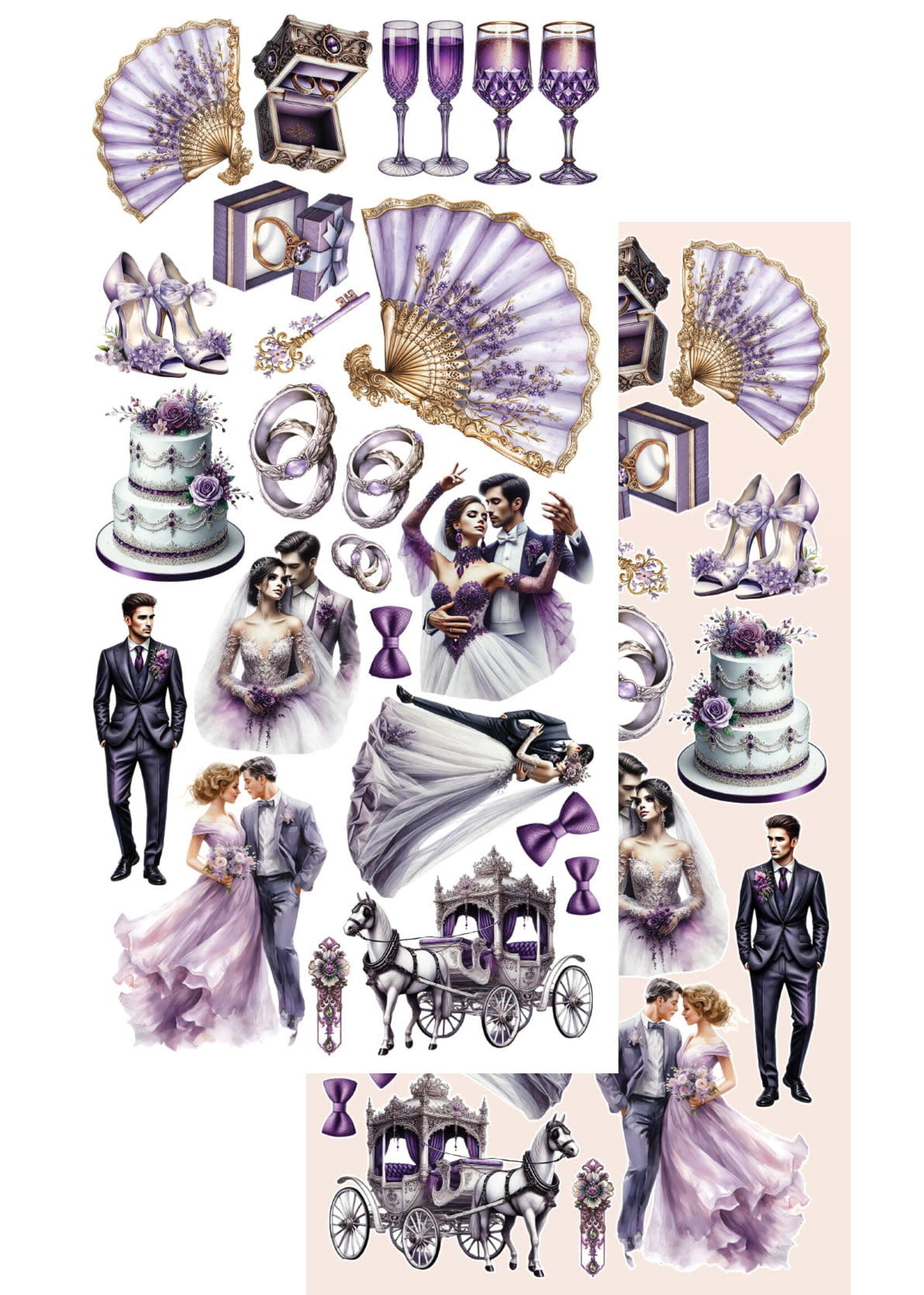 Papierset AA-IPC-10 In paarse kleur