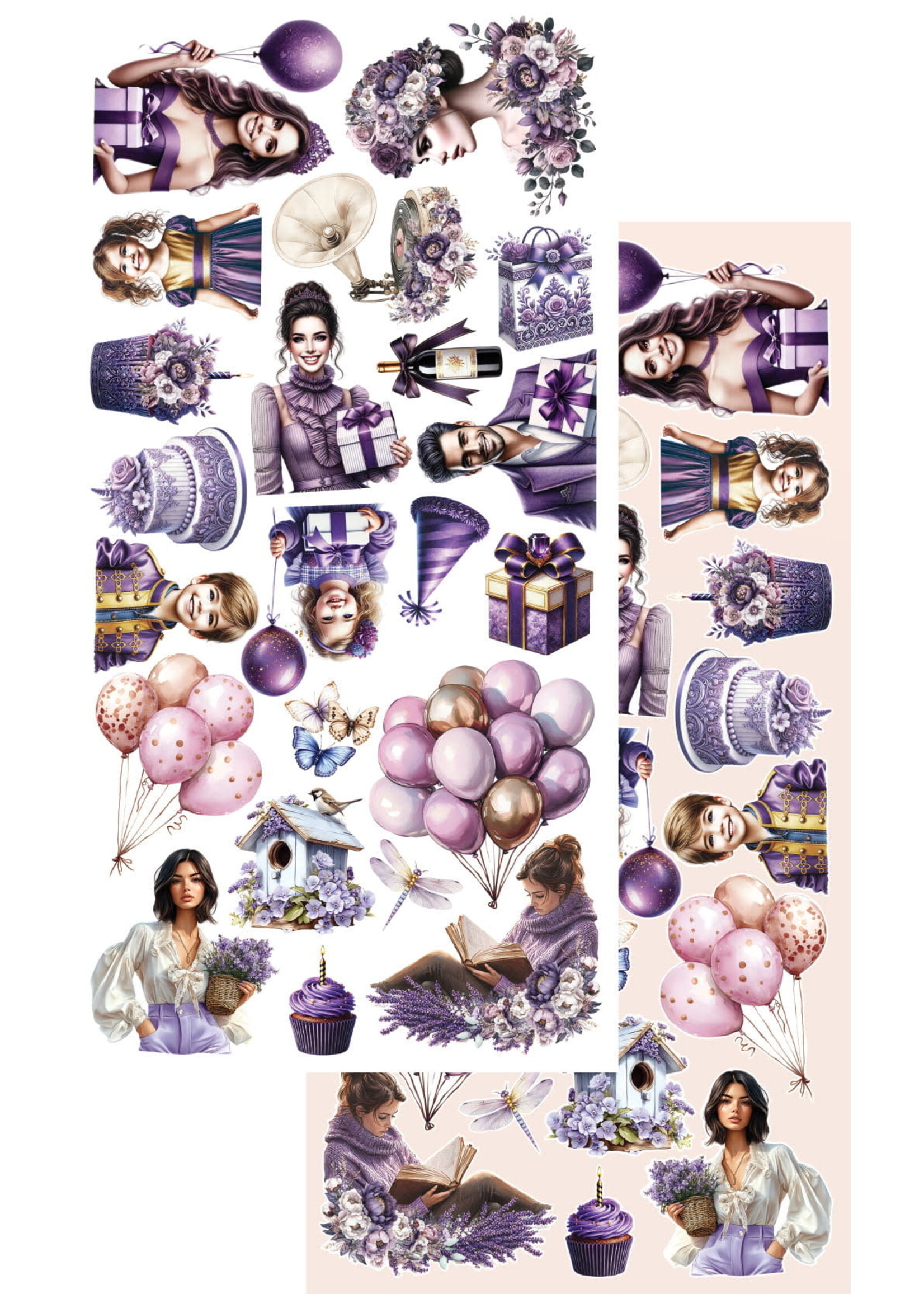 Papierset AA-IPC-10 In paarse kleur