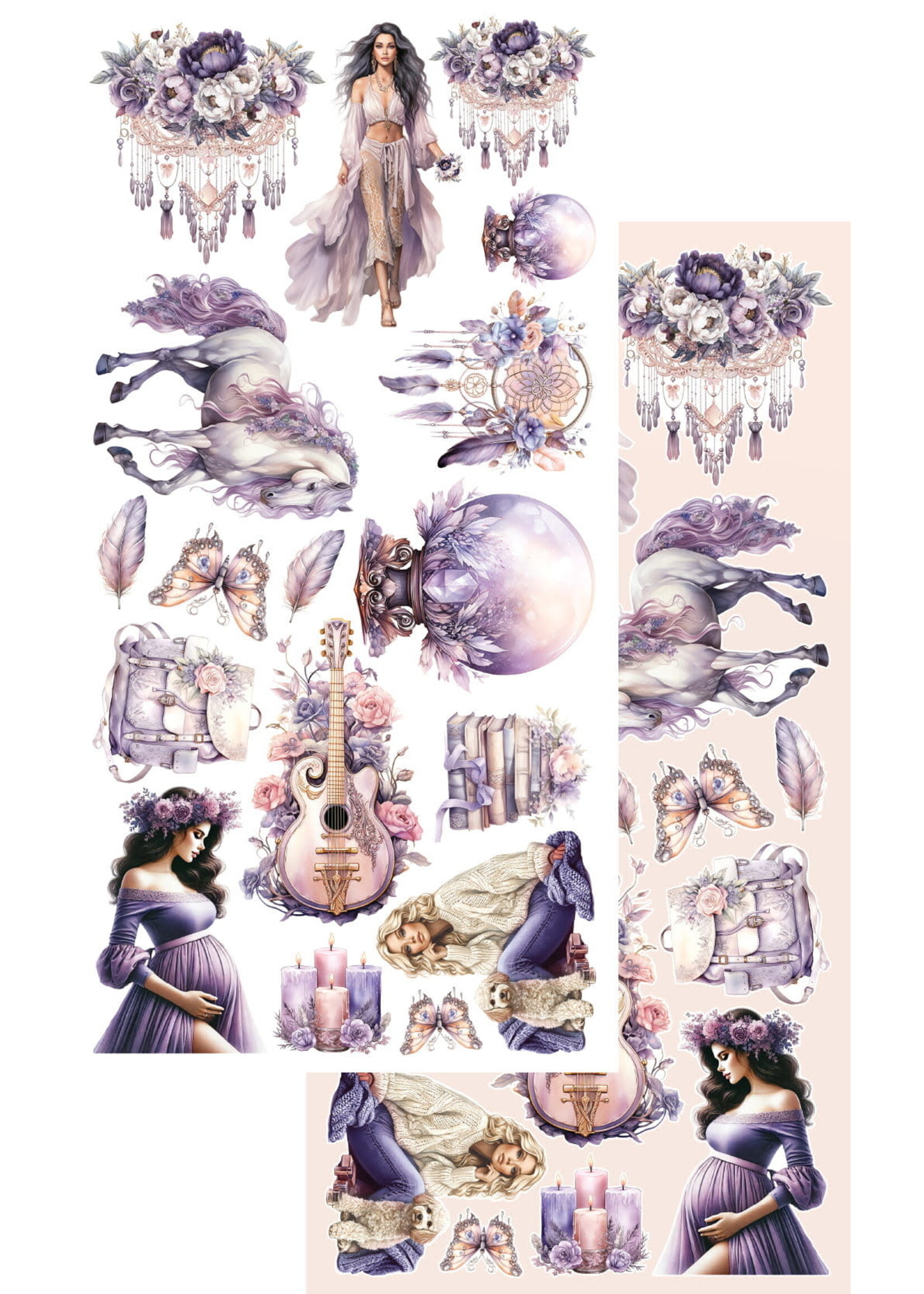 Papierset AA-IPC-10 In paarse kleur