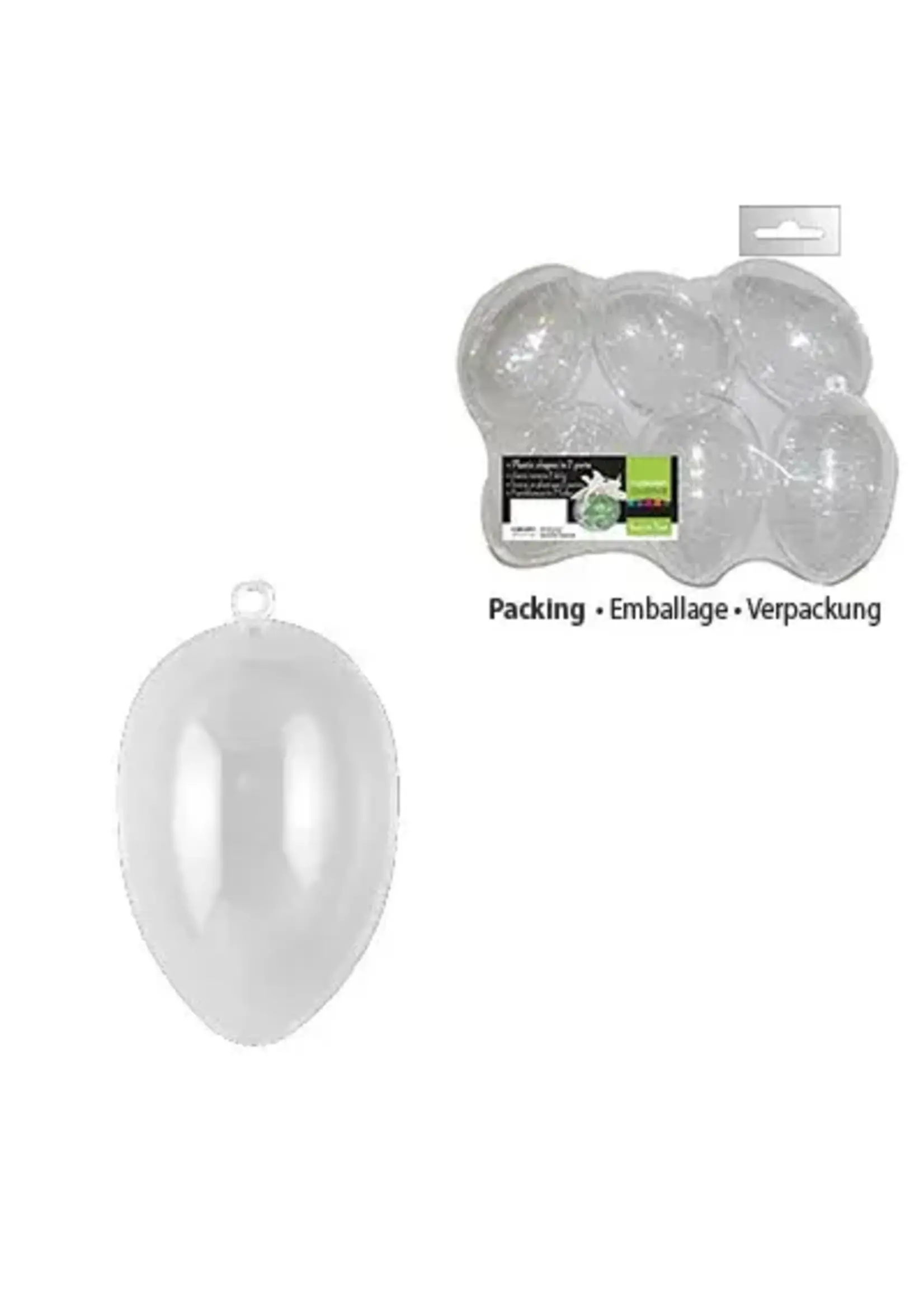 Vaessen Creative • Plastic Ei 2-delig Pre-packed 13x9,2cm