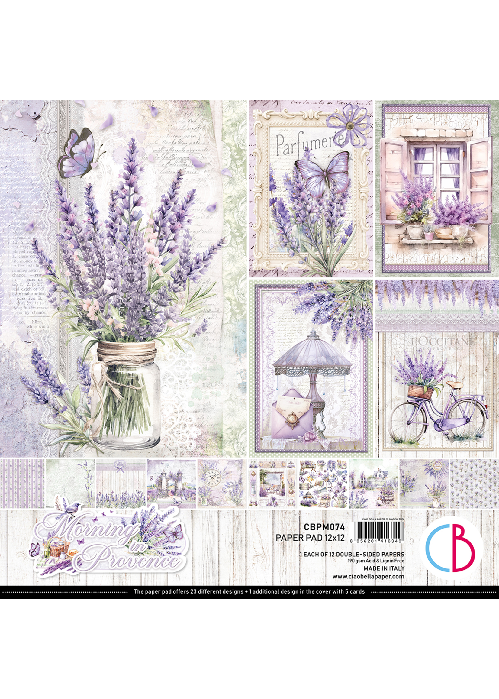 Ochtend in de Provence Paper Pad 12"x12" 12/Pkg
