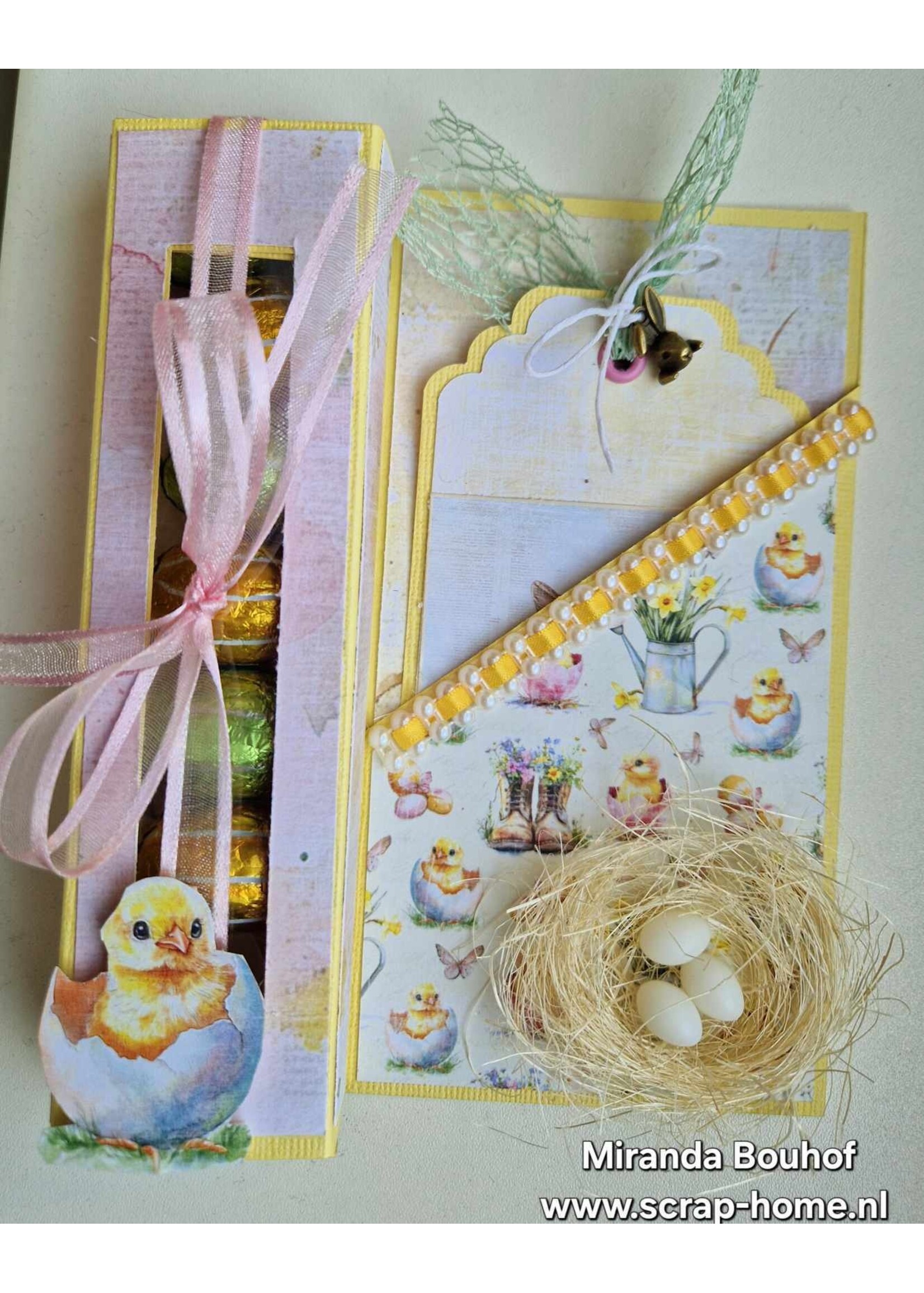 Paaskaart met doosje eitjes
