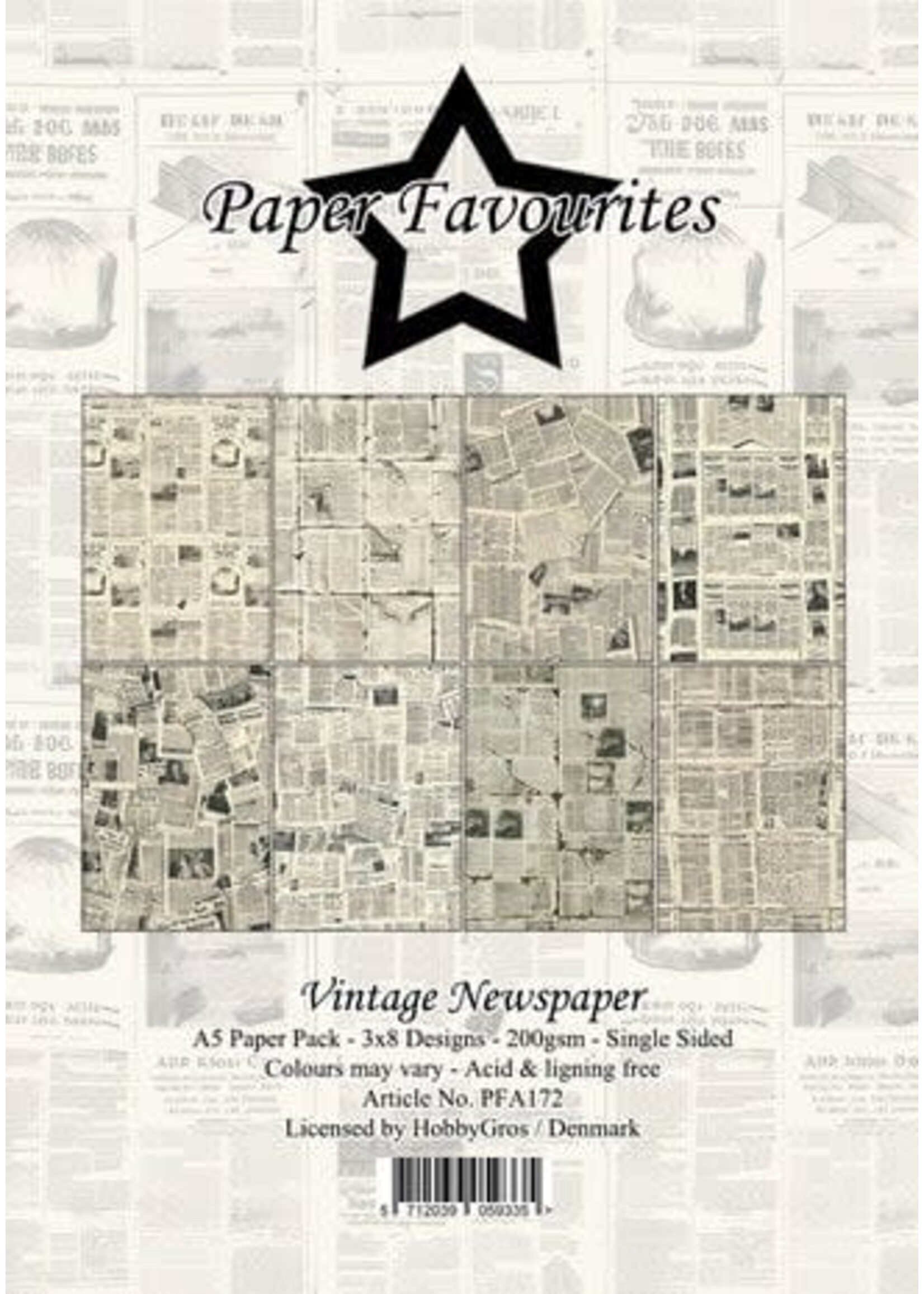 Vintage Newspaper A5 Paper Pad (PFA172)