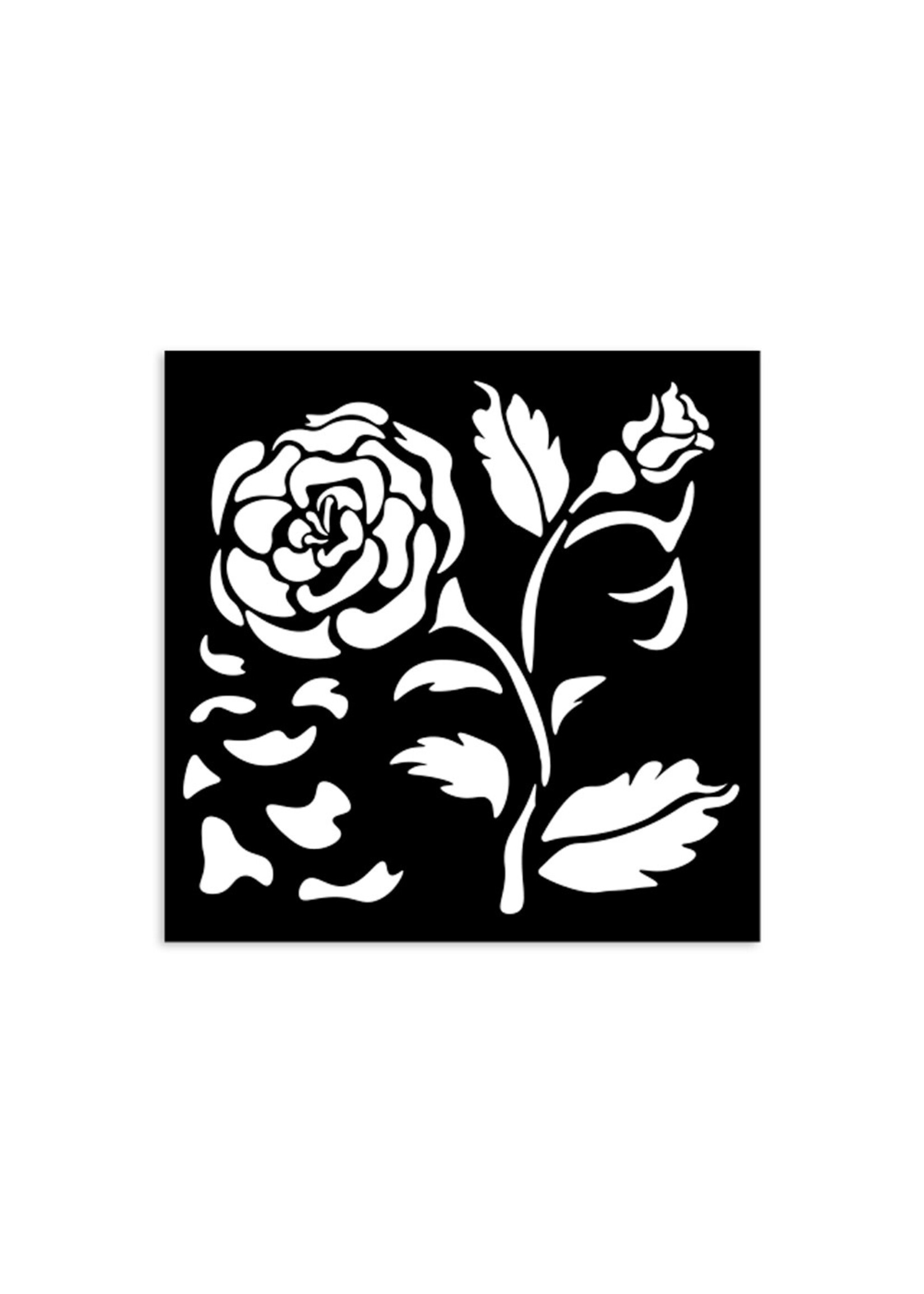 sjabloon cm 12X12 - House of Roses grote roos CME-code: KSTDS36
