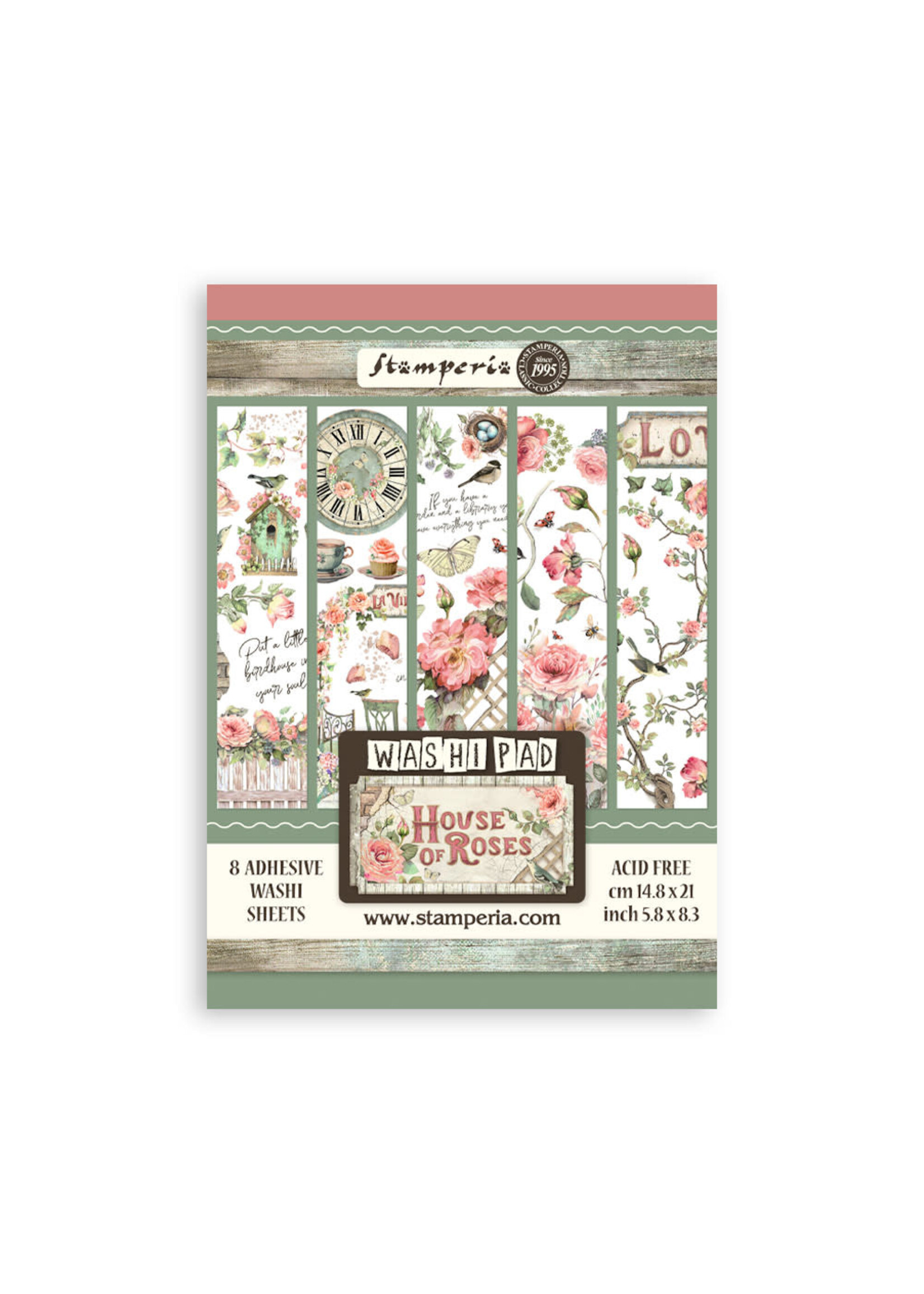 Washi pad 8 vellen A5 - House of Roses CME-code: SBW18