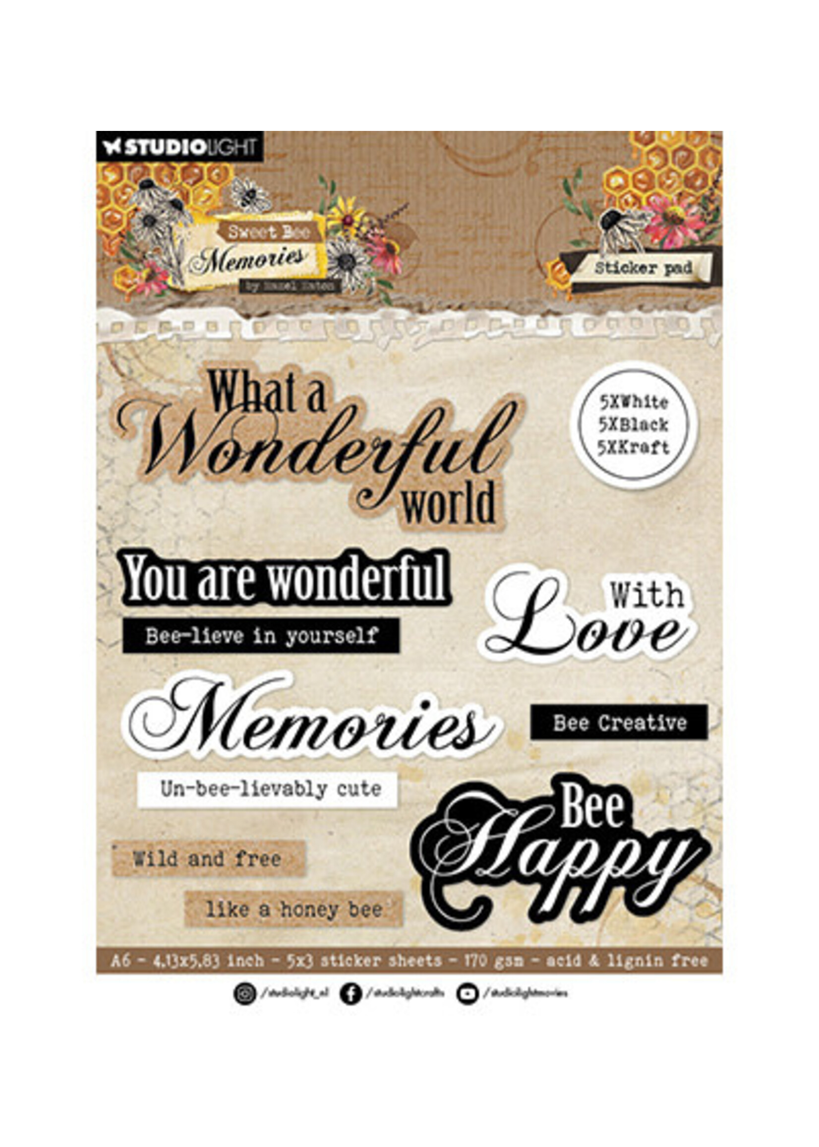 HE-SB-STIC35 - Sticker Paper Pad Sentiments Sweet Bee Memories nr.35