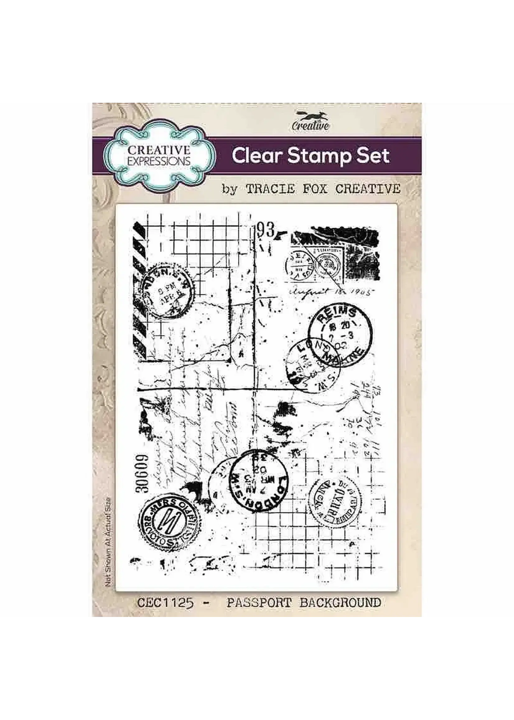 Creative Expressions • Tracie Fox Passport Background 4 in x 6 in Clear Stamp Set Creative ExpressionsCEC1125