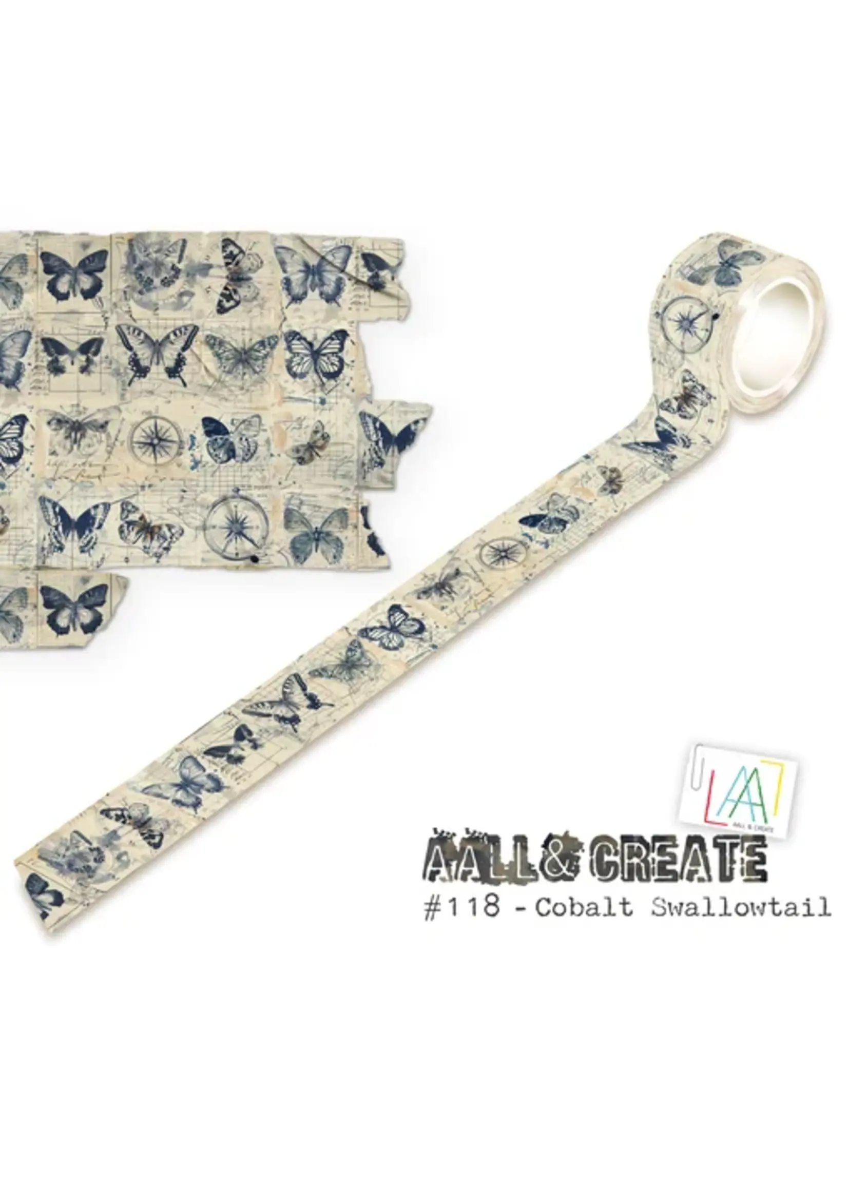 Washi Tape 25mm 10m Cobalt Swallowtail (AALL-MT-118)