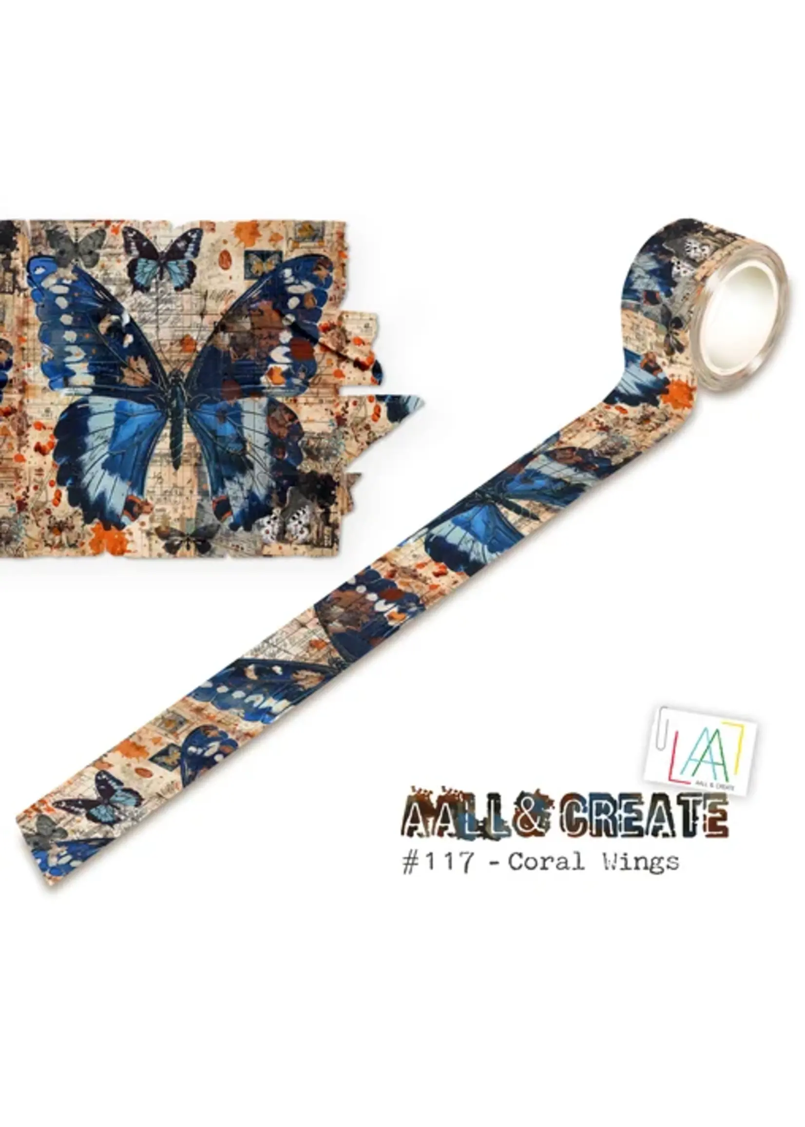 Washi Tape 25mm 10m Coral Wings (AALL-MT-117)
