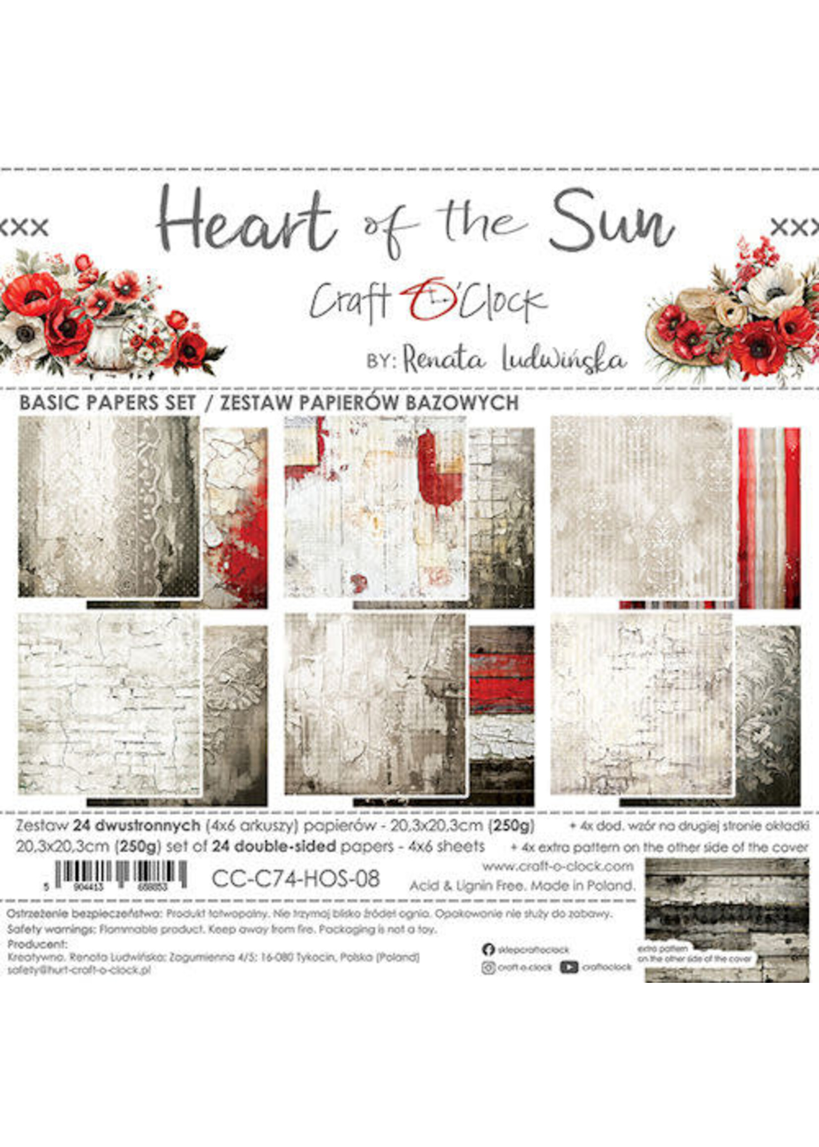 Basic Paper Pack 20x20 cm Heart of the Sun