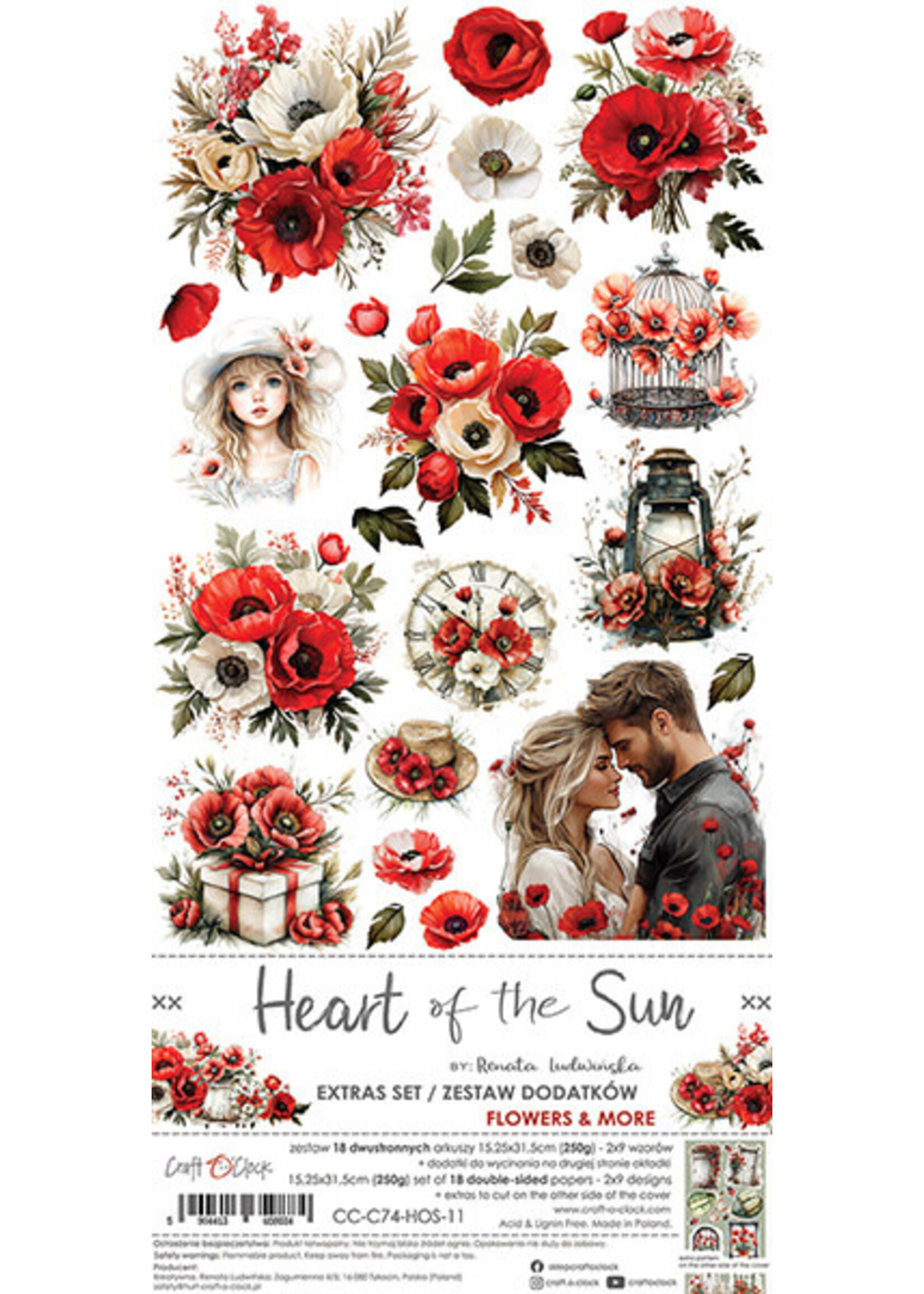 Extras Set Flowers 15x30 cm Heart of the Sun