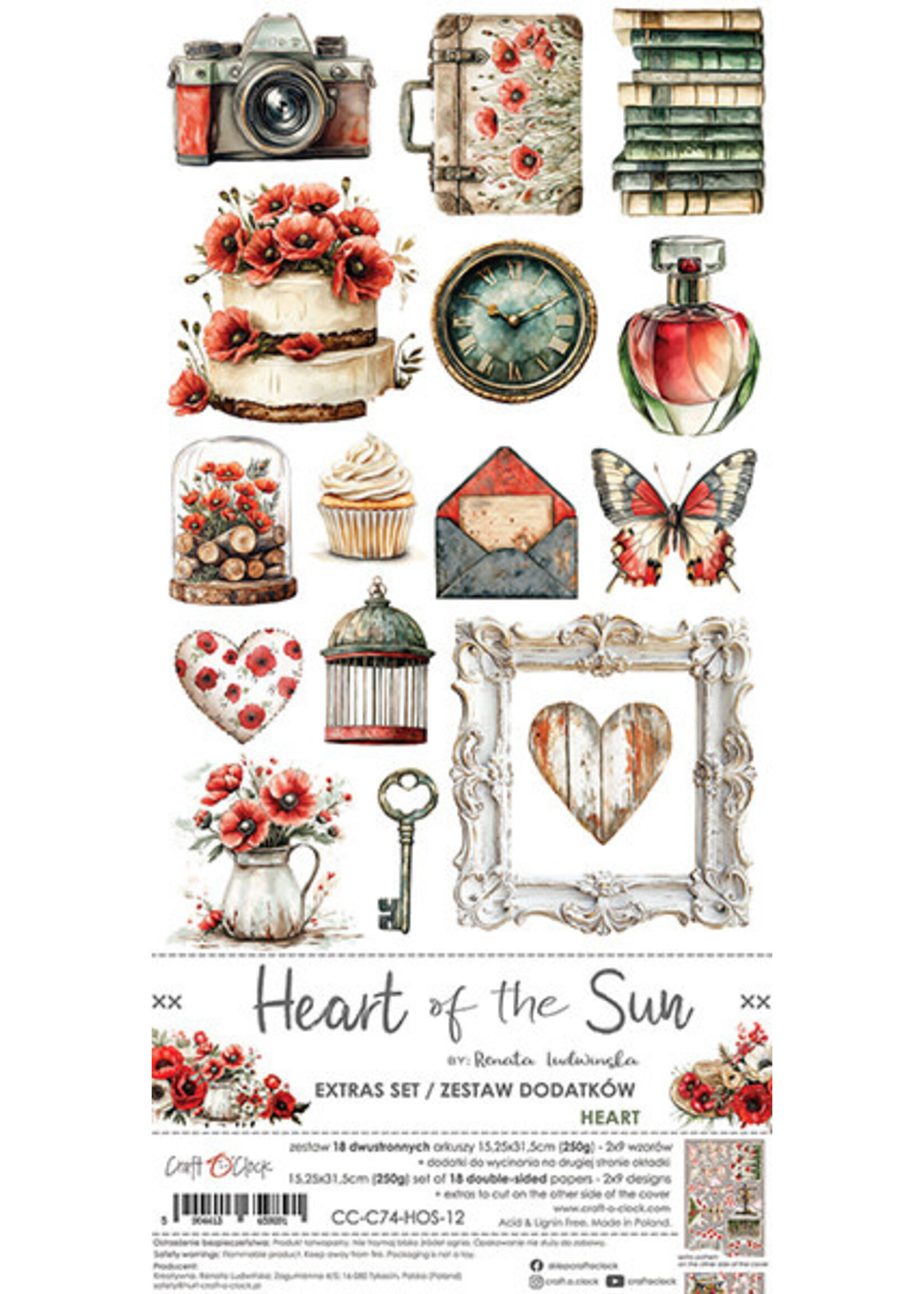 Extras Set Heart 15x30 cm Heart of the Sun