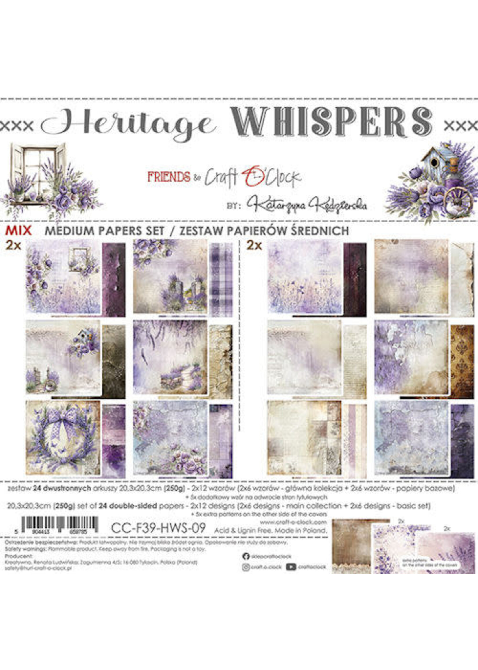 Set of Mix Papers 20x20 cm Heritage Whispers
