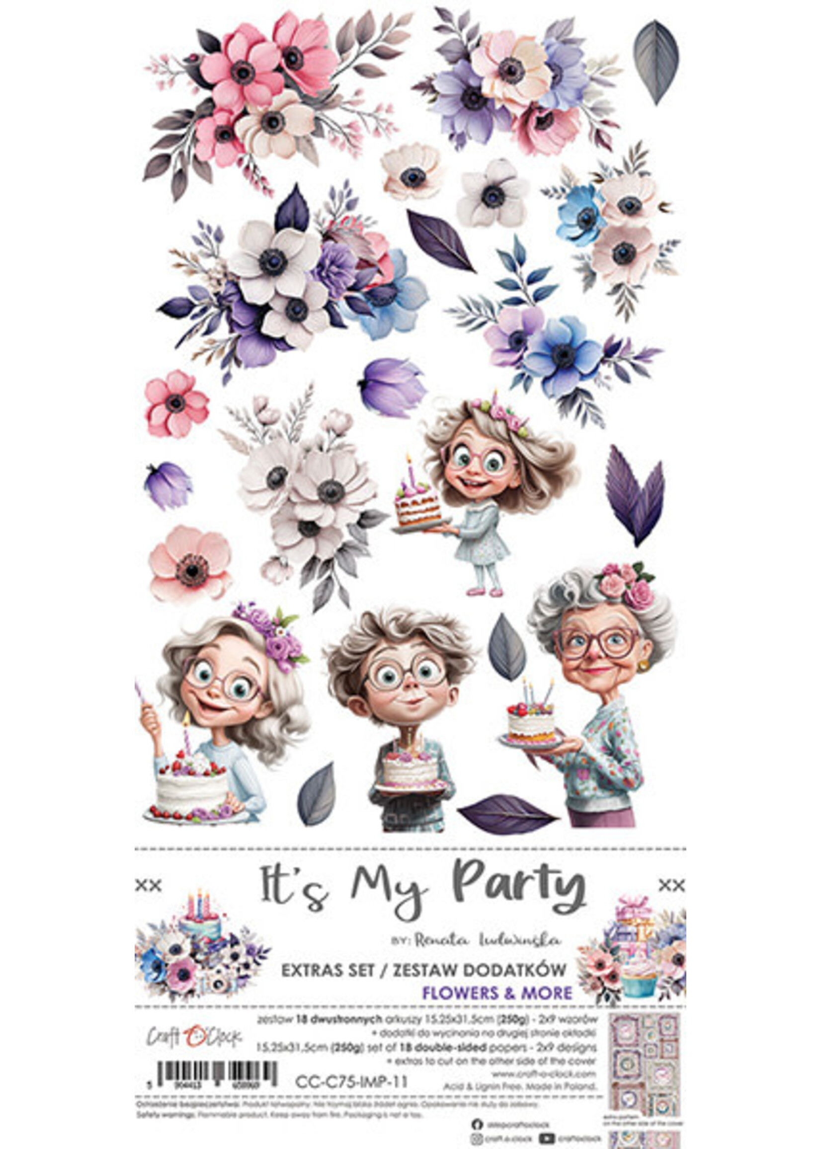 Extras Set Flowers 15x30 cm It's my Party