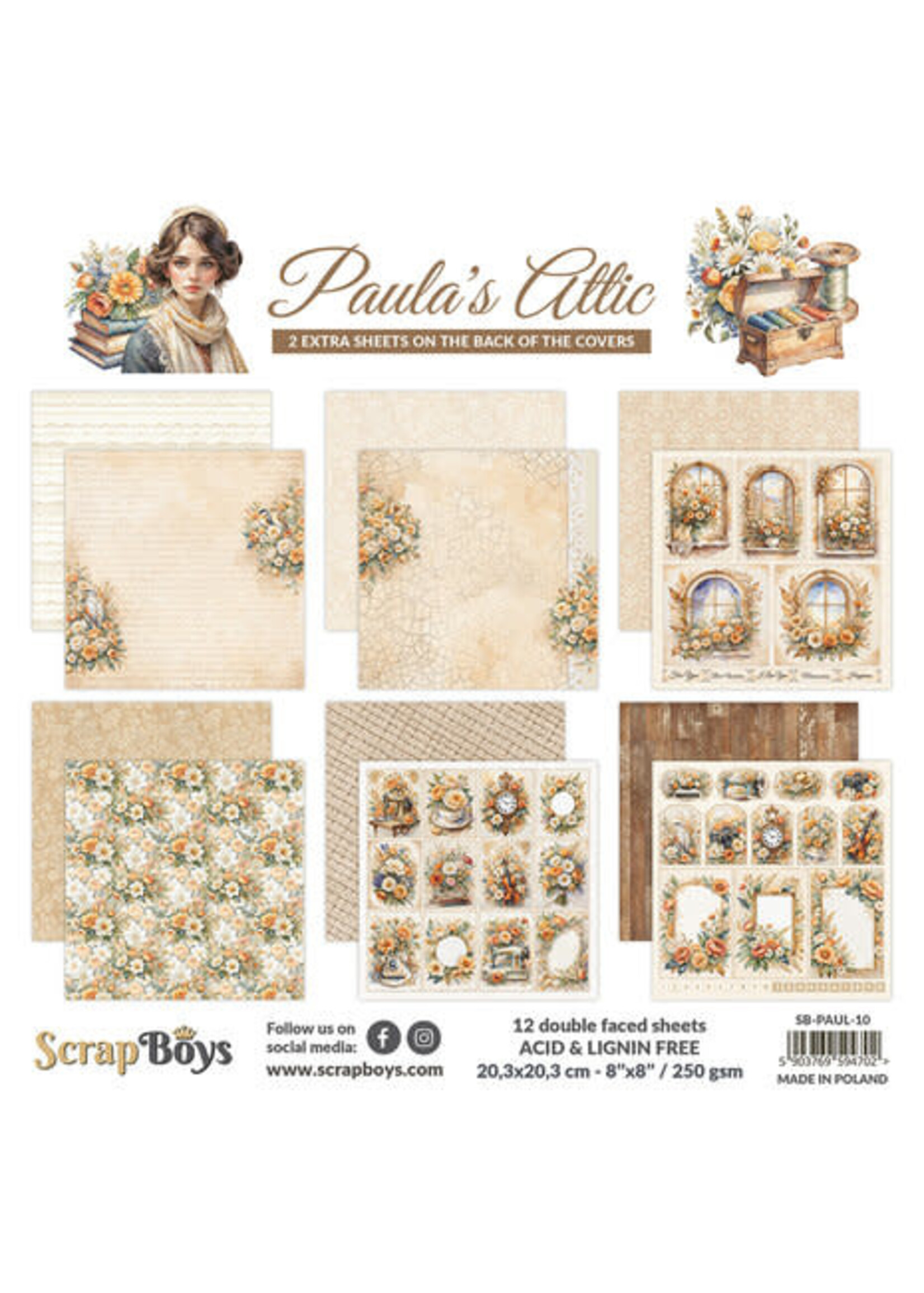 Paula's Attic 8x8 Inch Paper Pad (SB-PAUL-10)