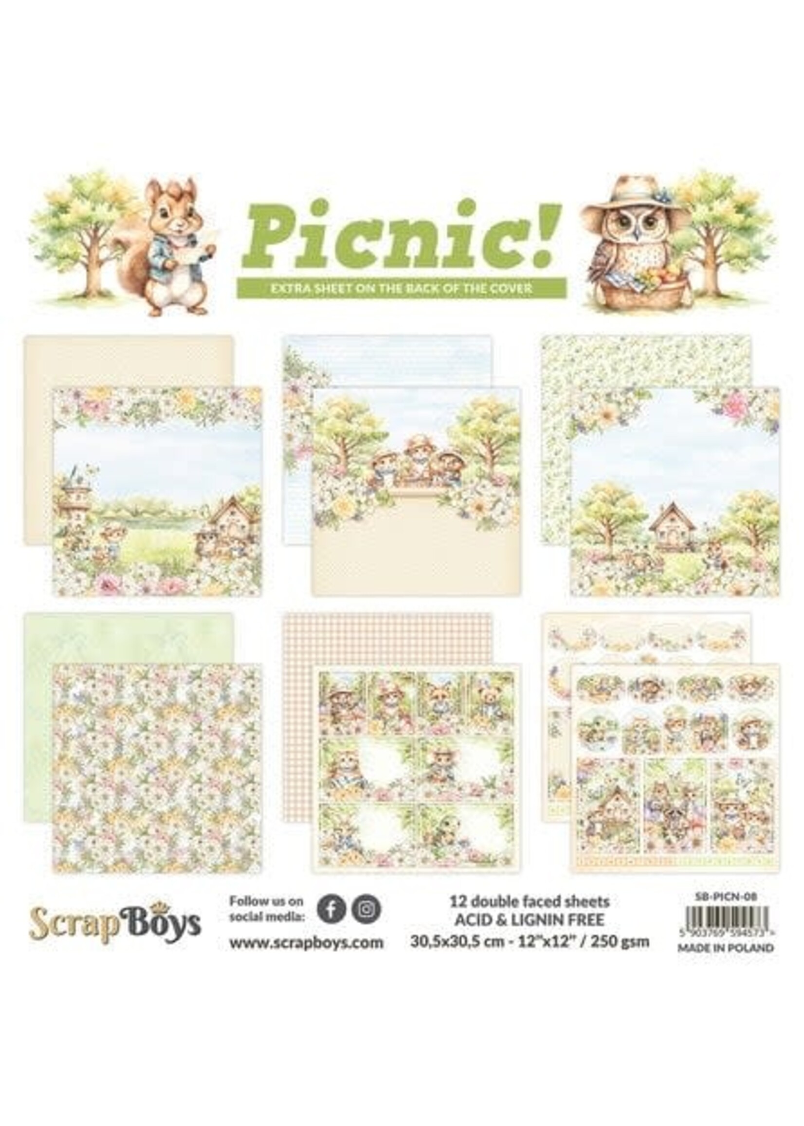 Picnic! 12x12 Inch Paper Pad (SB-PICN-08)