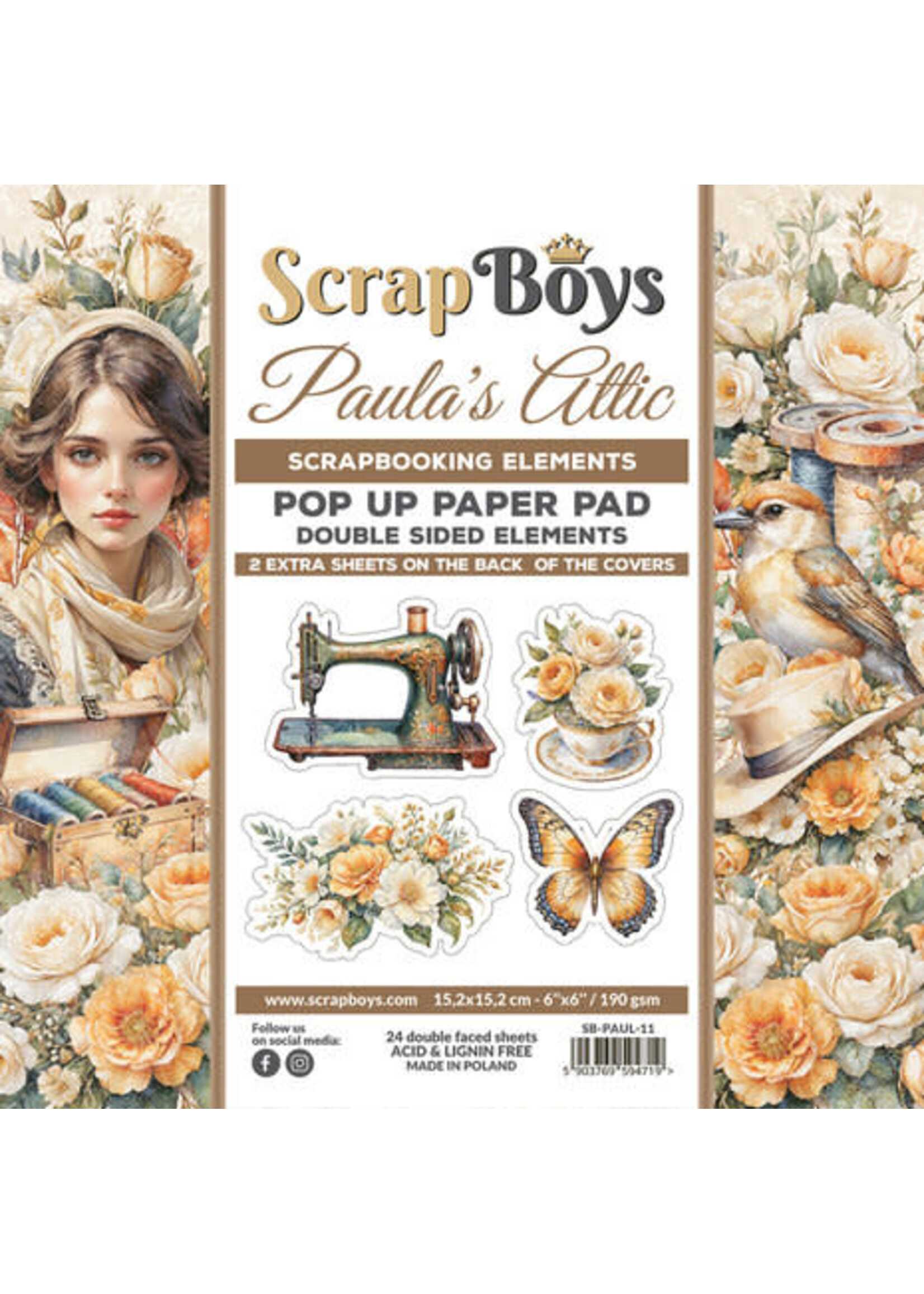 Paula's Attic 6x6 Inch Pop Up Paper Pad (SB-PAUL-11)