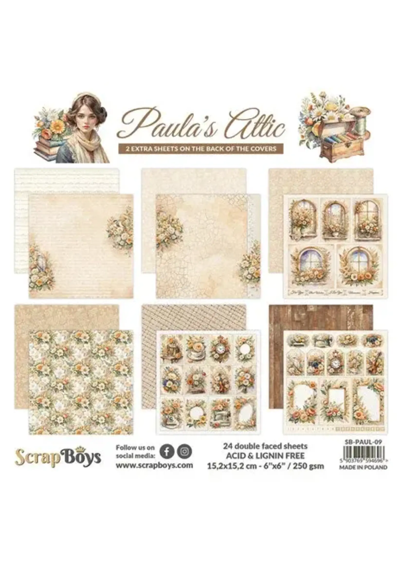 Paula's Attic 6x6 Inch Paper Pad (SB-PAUL-09)