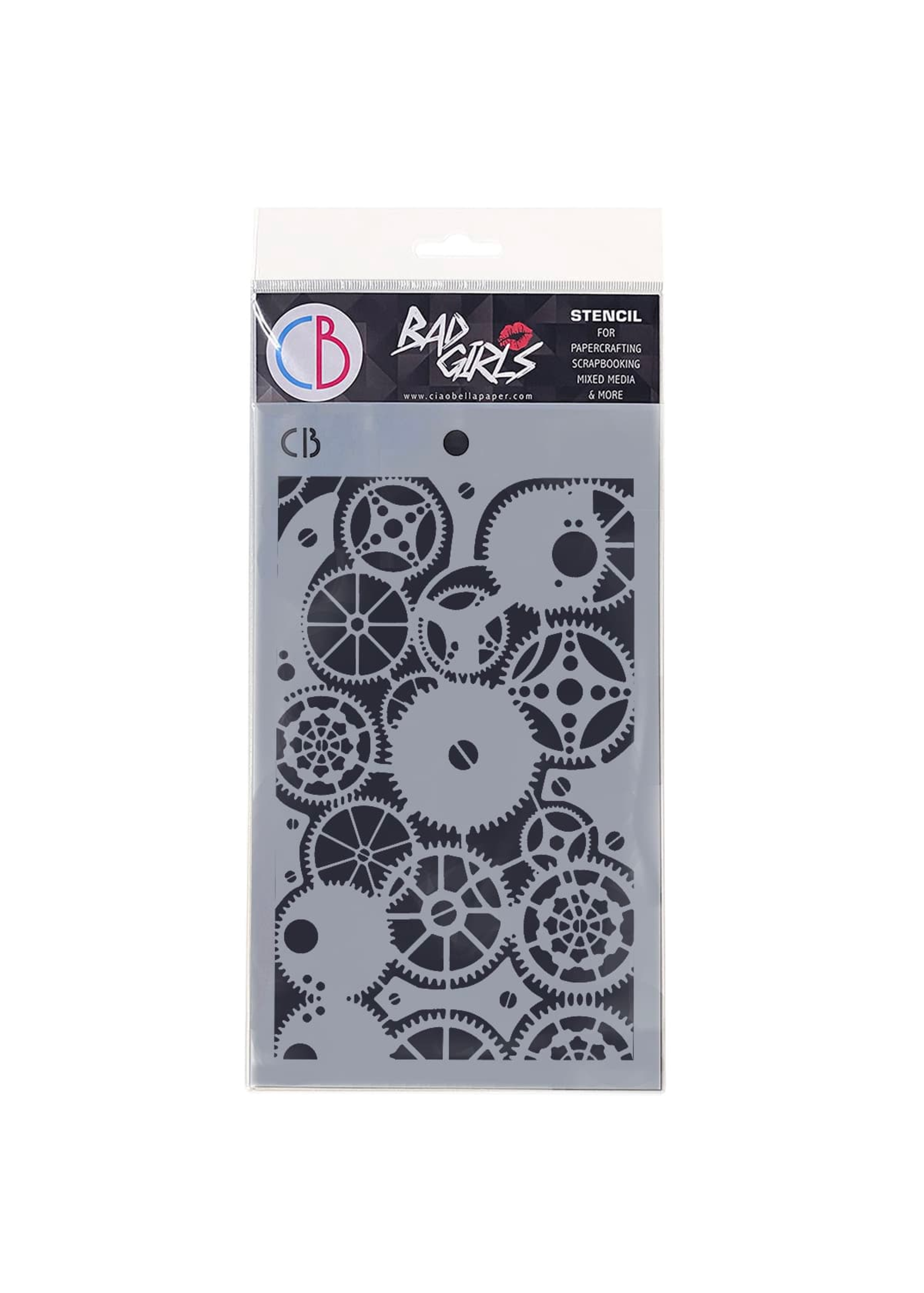 Textuur Stencil 5"x8" Klok Tandwielen