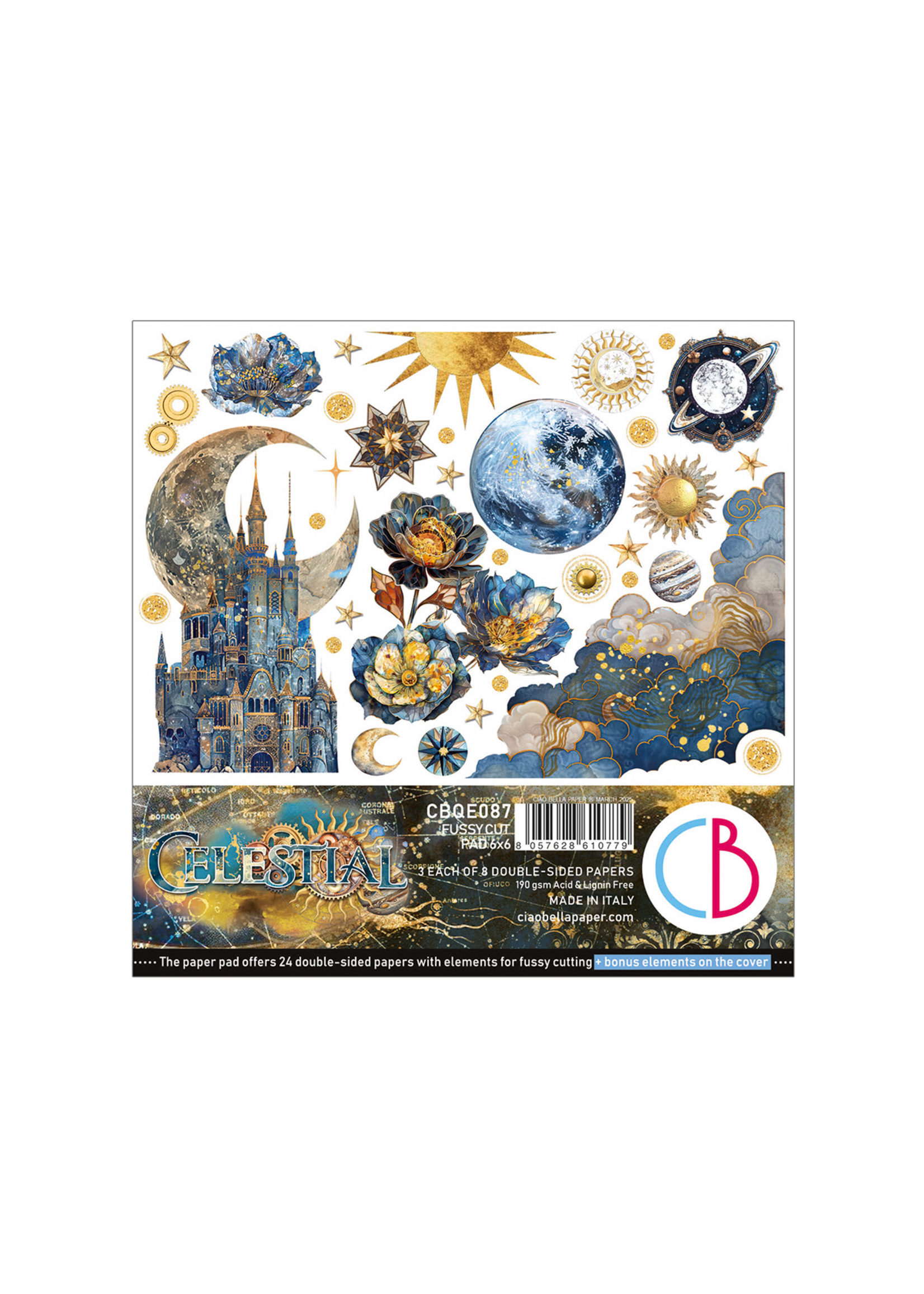 Celestial Fussy Cut Pad 6"x6" 24/Pkg