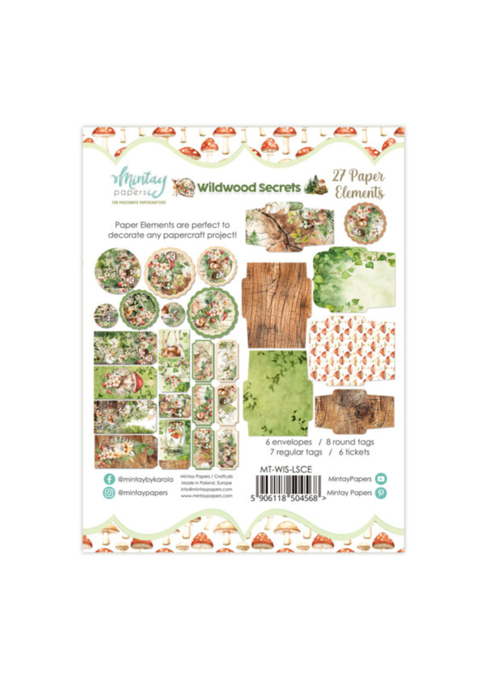Papieren Elementen - Wildwood Secrets, 27 stuks