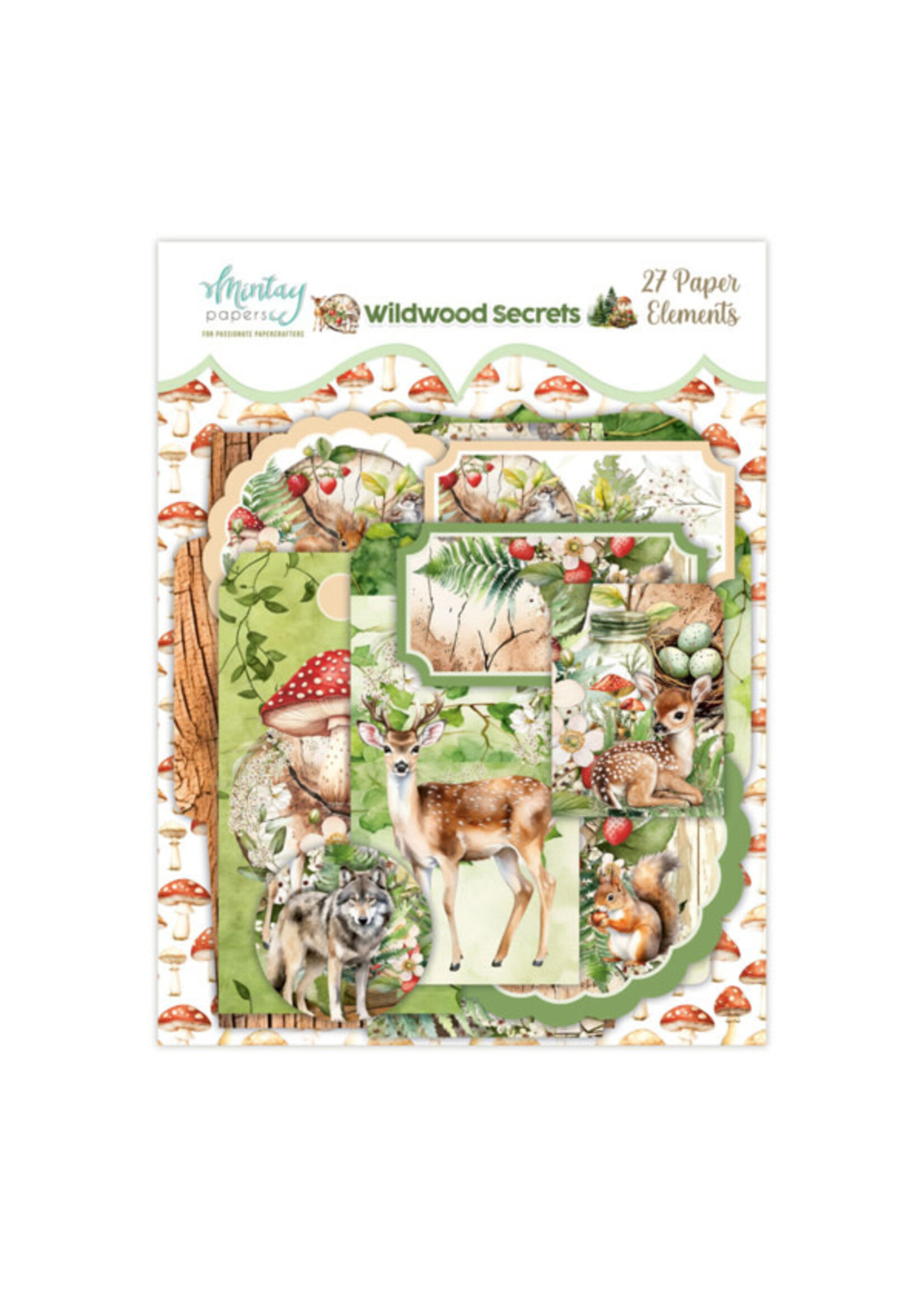 Papieren Elementen - Wildwood Secrets, 27 stuks