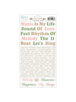 6 x 12 Papieren Stickers - Muziektuin - Woorden