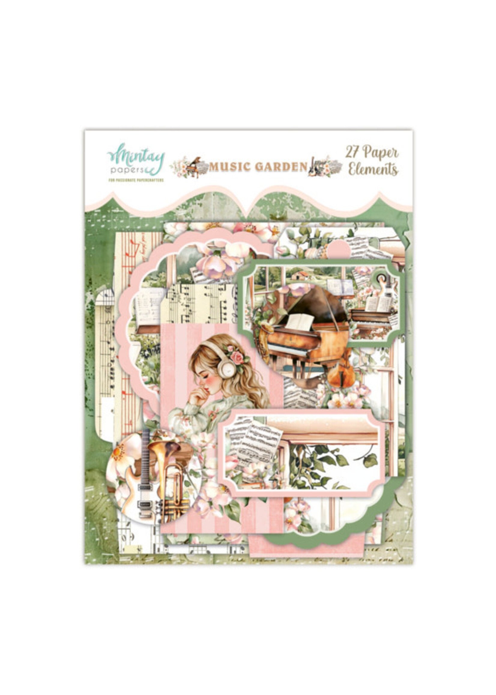 Papieren Elementen - Muziektuin, 27 stuks