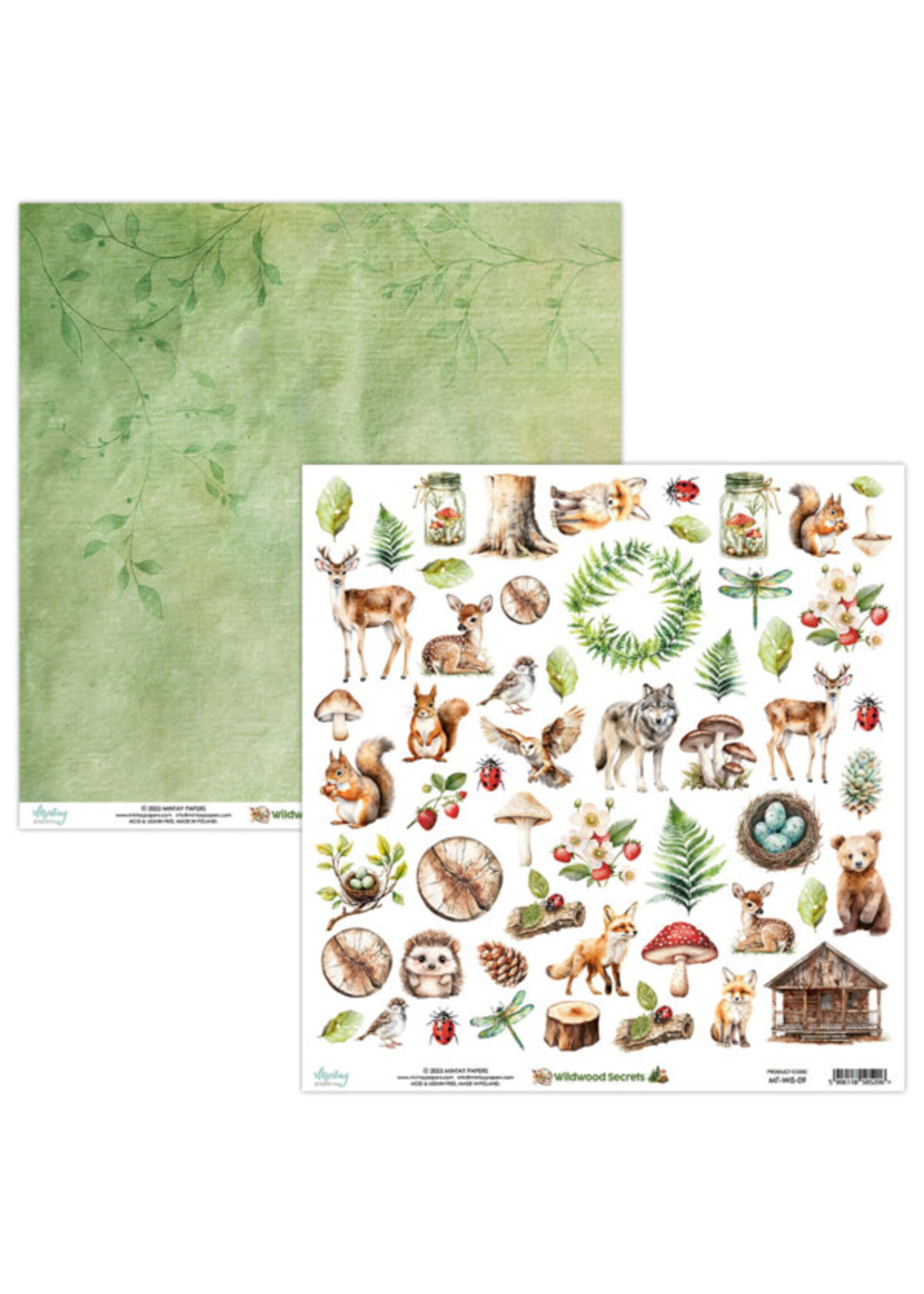 12 x 12 vel Elementen Papier - Wildwood Secrets