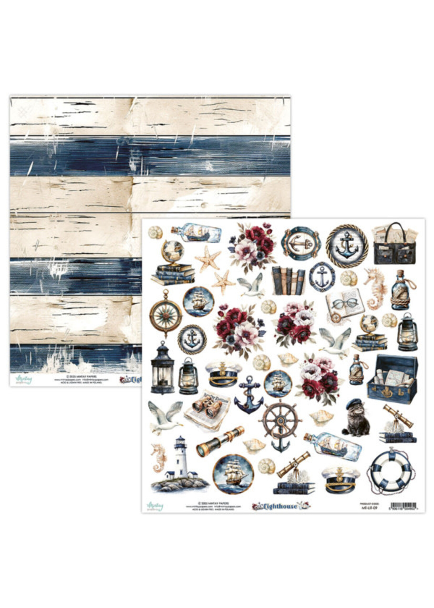 12 x 12  vel Elementen Papier - Vuurtoren