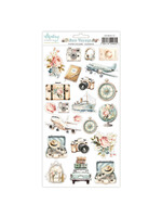 6 x 12 Papieren Stickers - Bon Voyage - Elementen