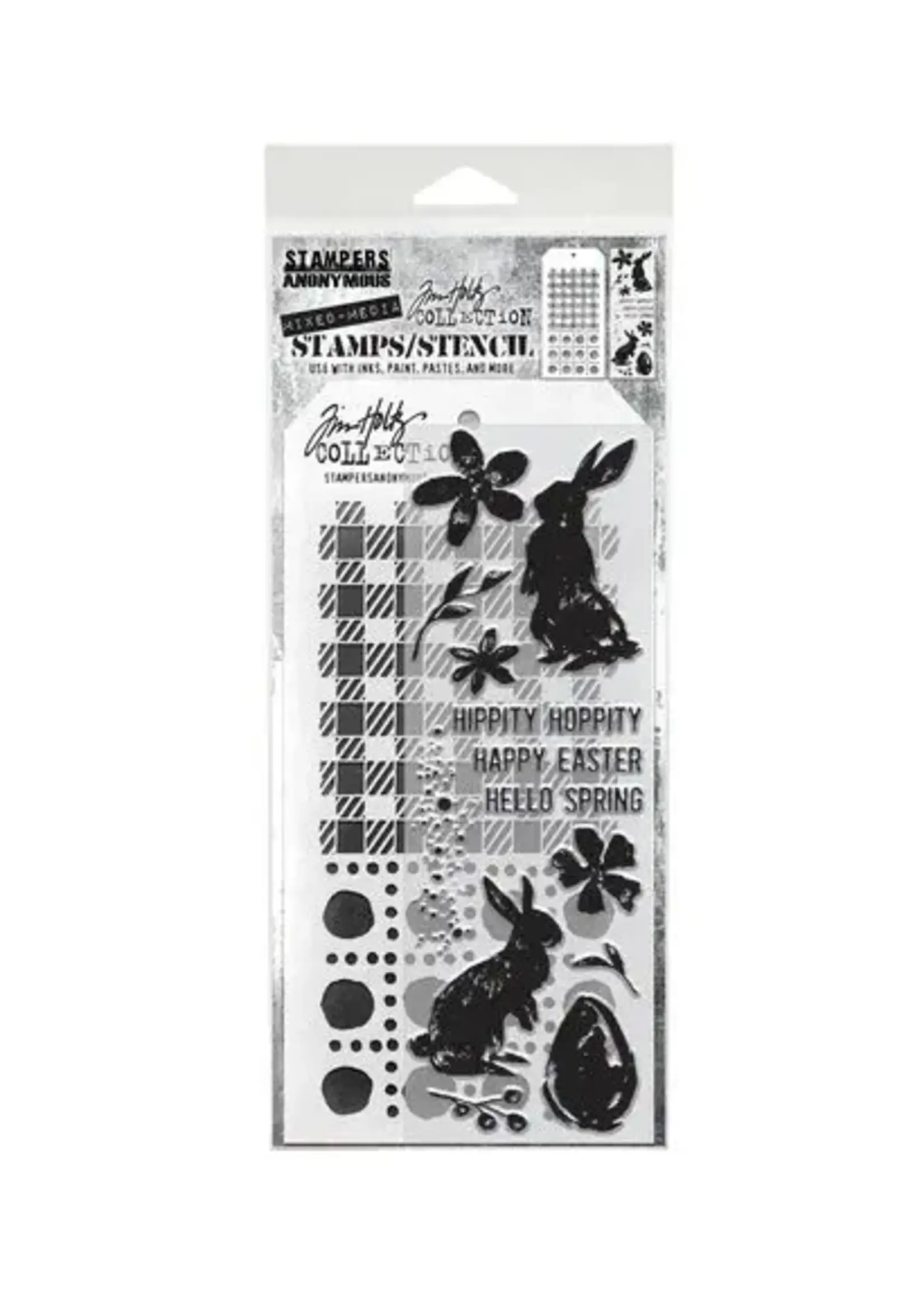 Spring Shadows Tim Holtz Clear Stamp and Stencil (THMM163)