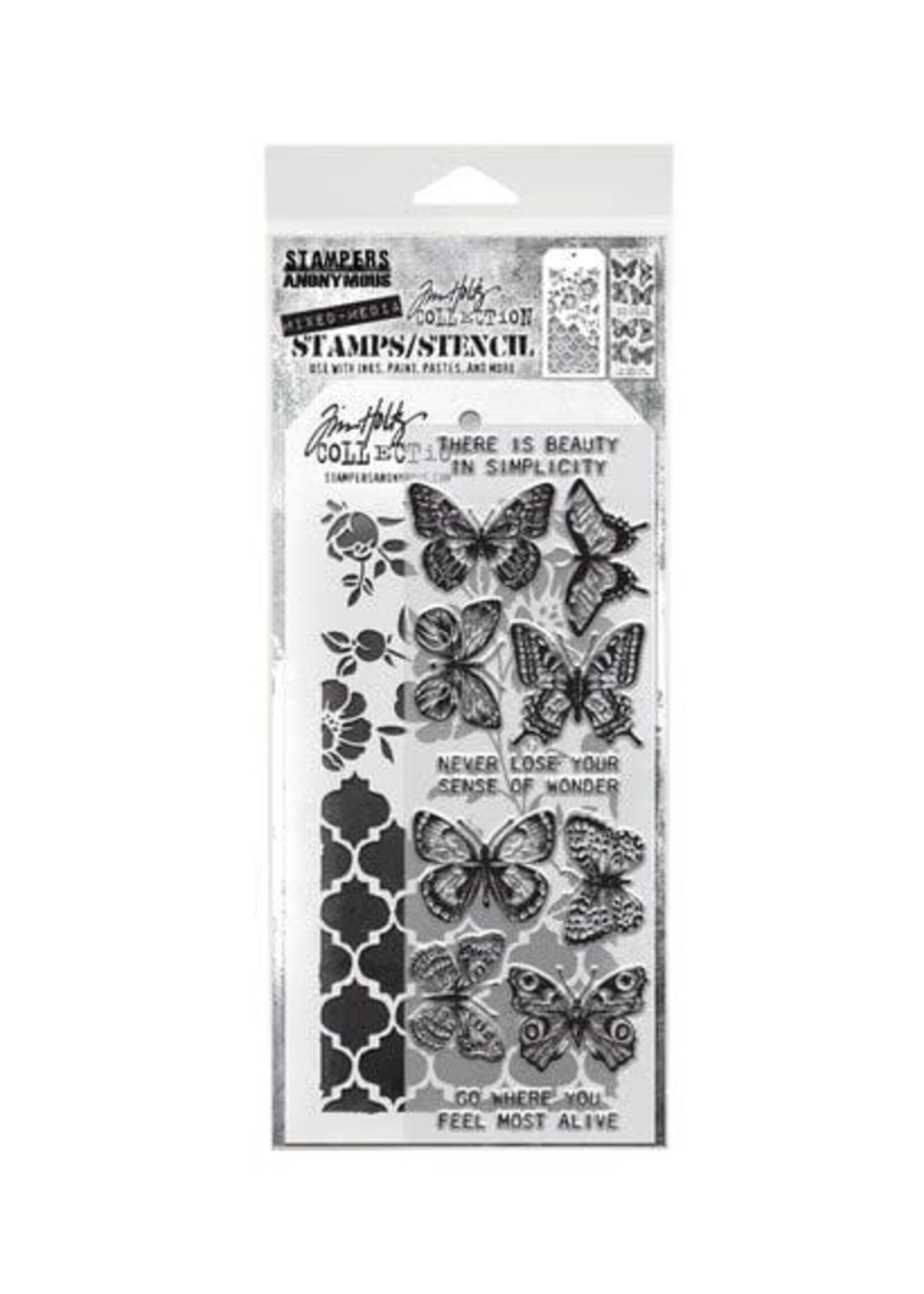 Mixed Media #44 Tim Holtz Clear Stamp and Stencil (THMM144)