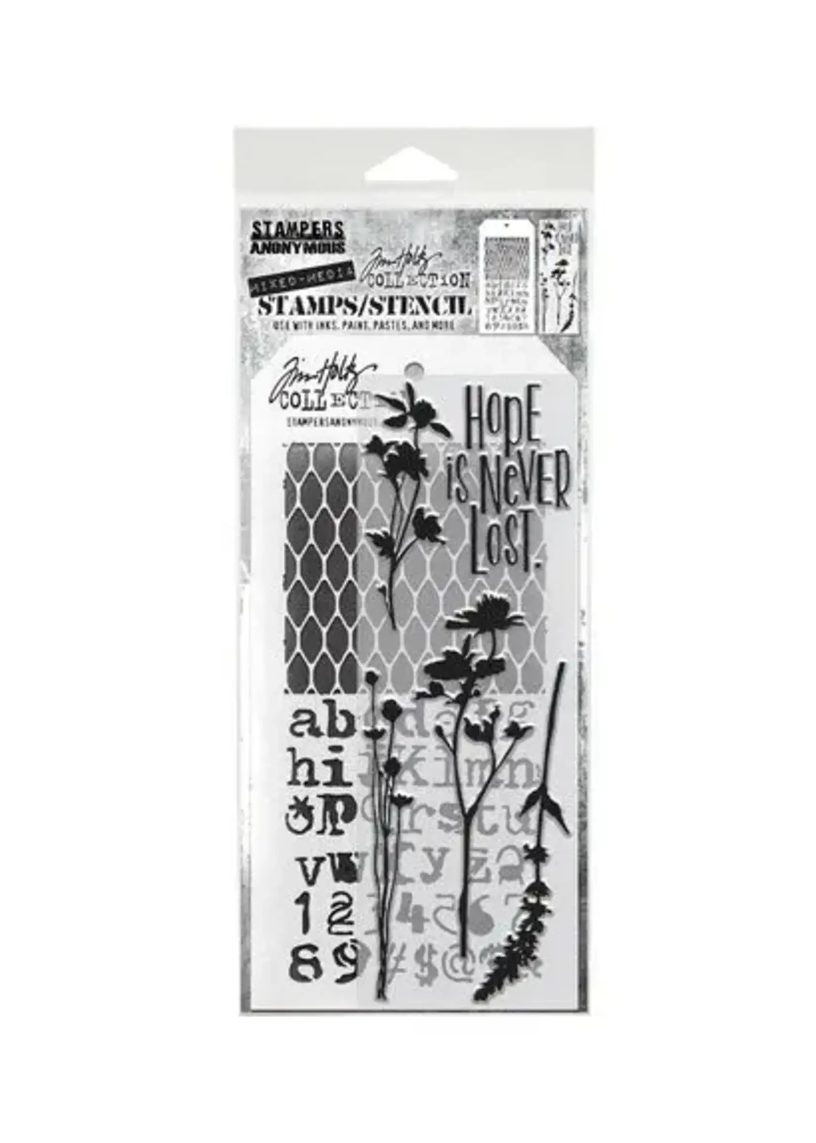 Mixed Media #21 Tim Holtz Clear Stamp and Stencil (THMM121)