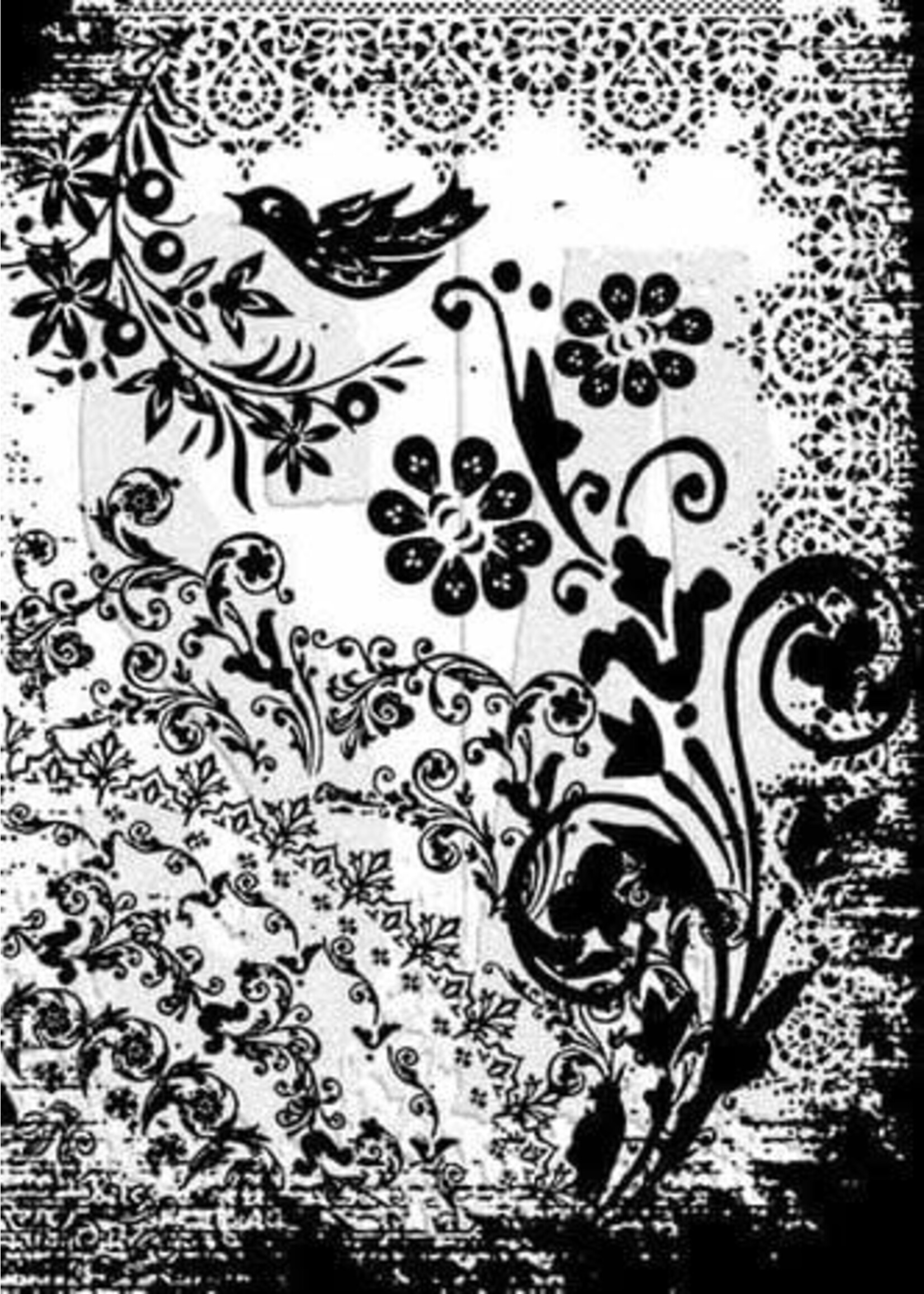 Tattoo You Tim Holtz Components Cling Mount Collage Stamp (COM032)