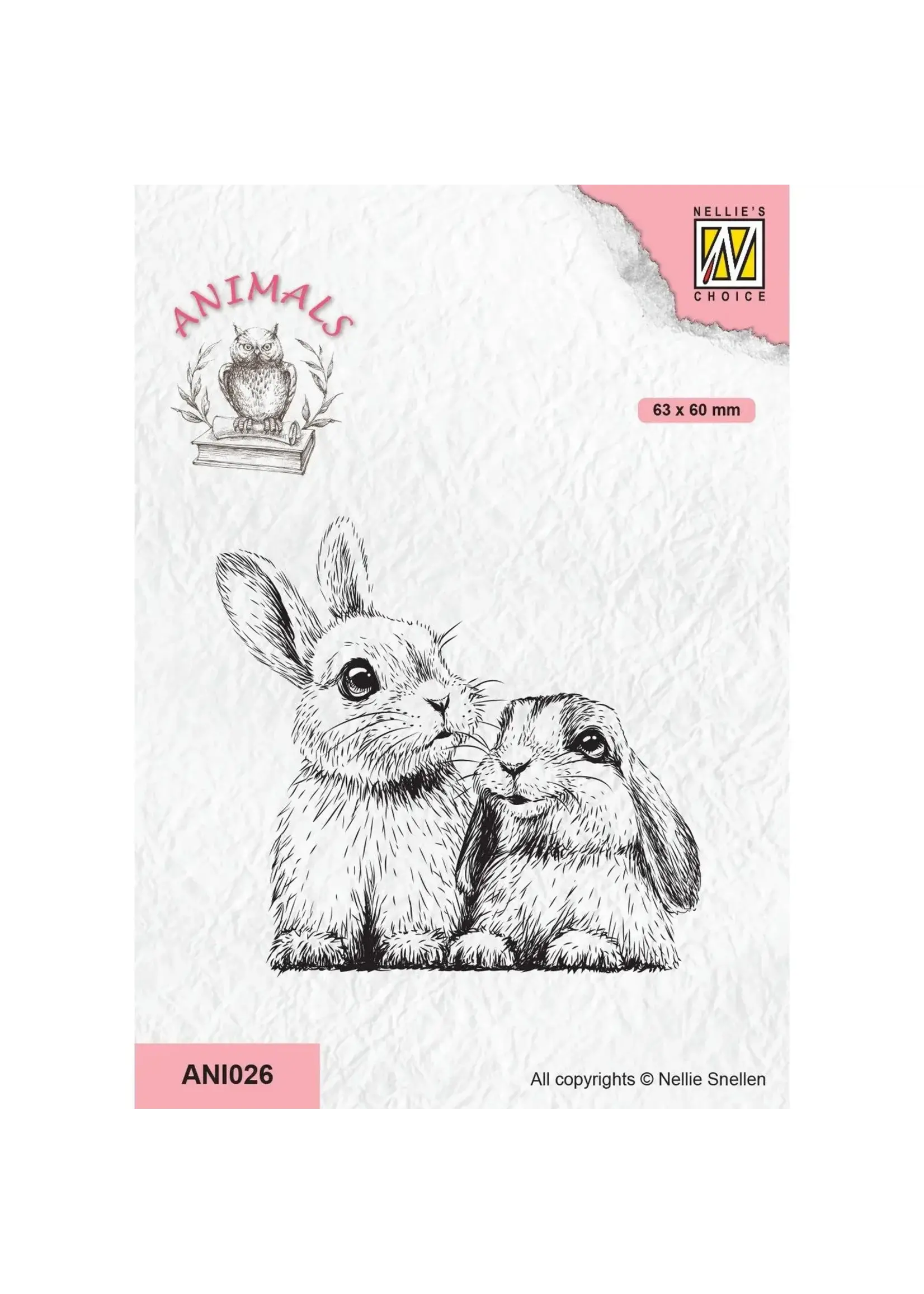 Nellie's Choice • Animals Clear Stempels Two Rabbits Nellie's ChoiceANI026