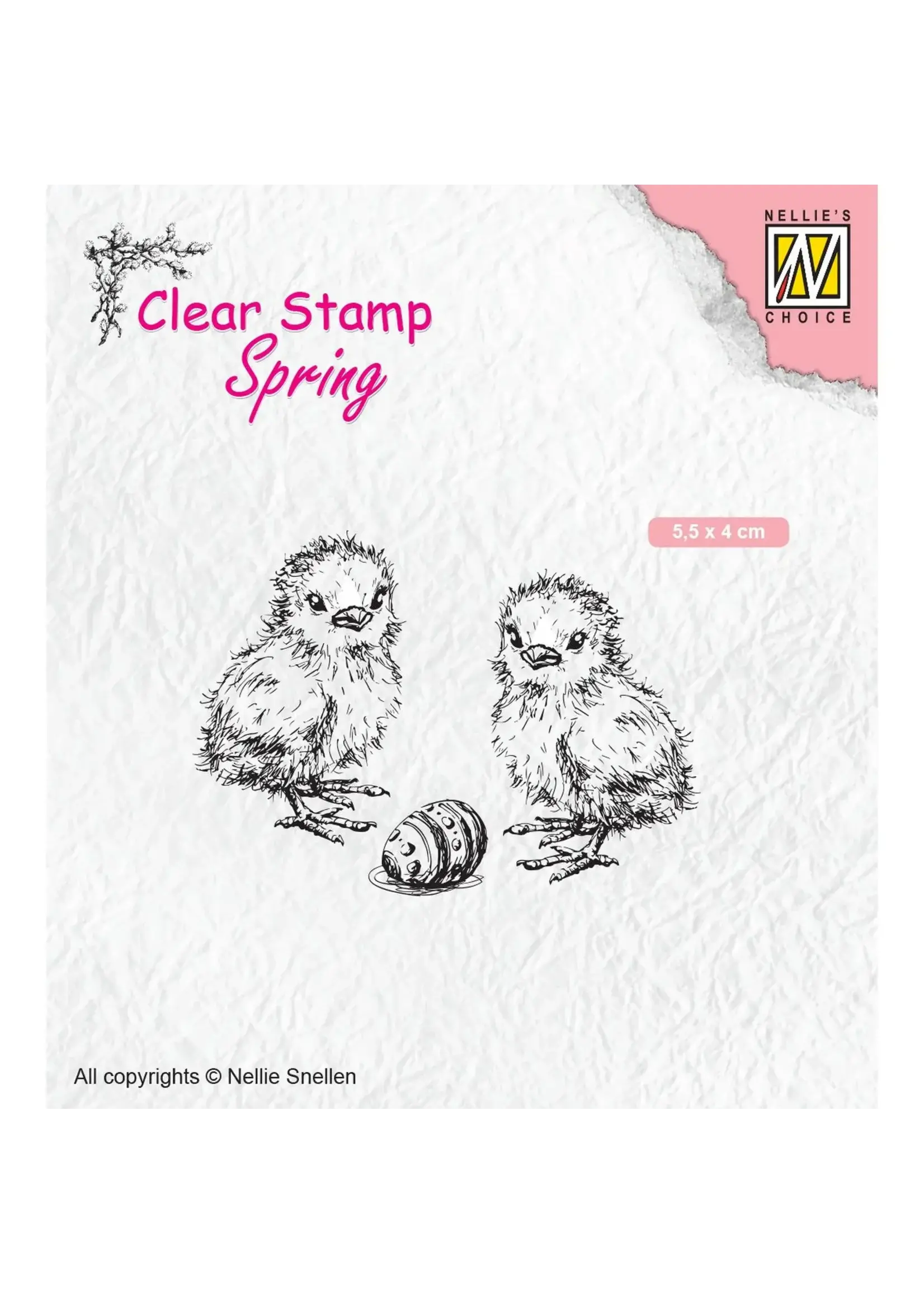 Nellie's Choice • Spring Clear Stempels Chicken and Easter Egg 55x40 Nellie's Choice SPCS008