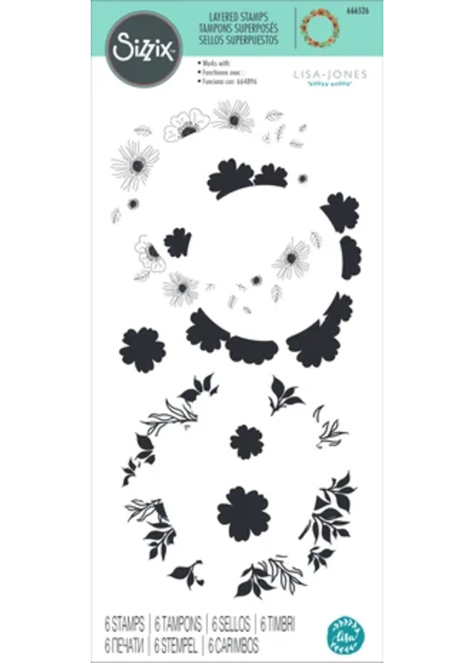 Layered Stamps by Lisa Jones Botanic Wreath (6pcs) (666526