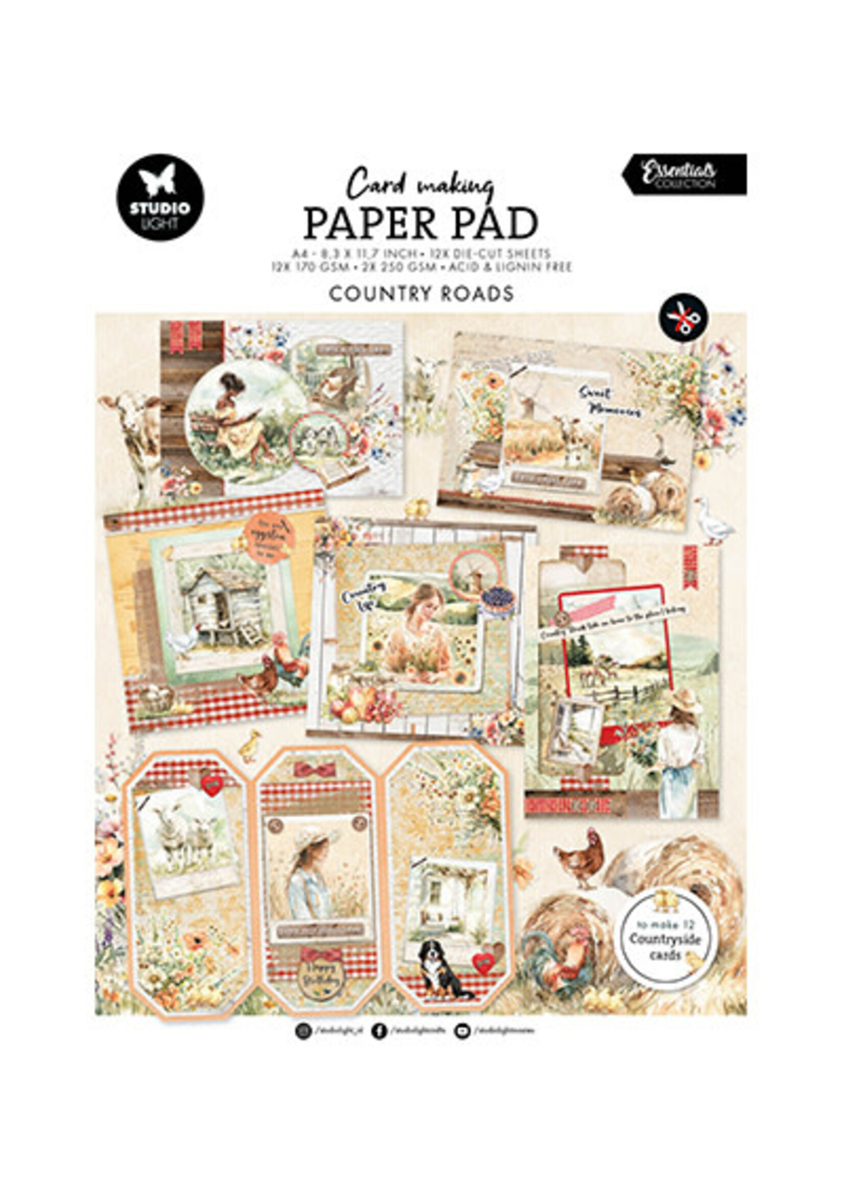 SL-ES-CMP17 - Card Making Pad Country roads Essentials nr.17