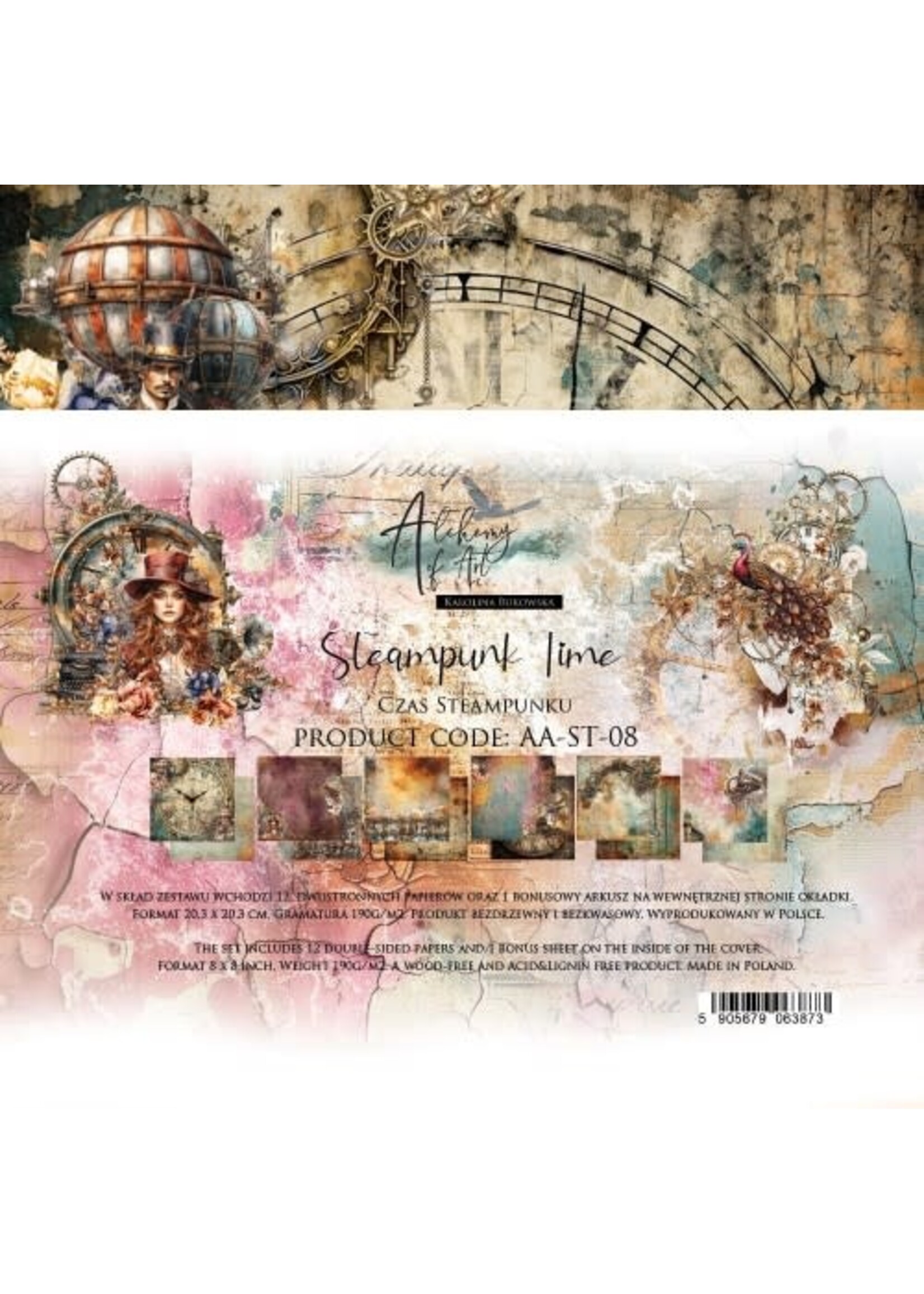 Papierset 8x8'' Steampunk Time AA-ST-08