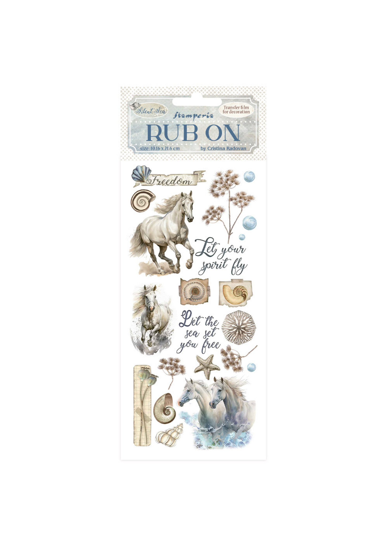Rub-on cm 10,16x21,6 - Stille Zeepaardjes CME-code: DFLRB156
