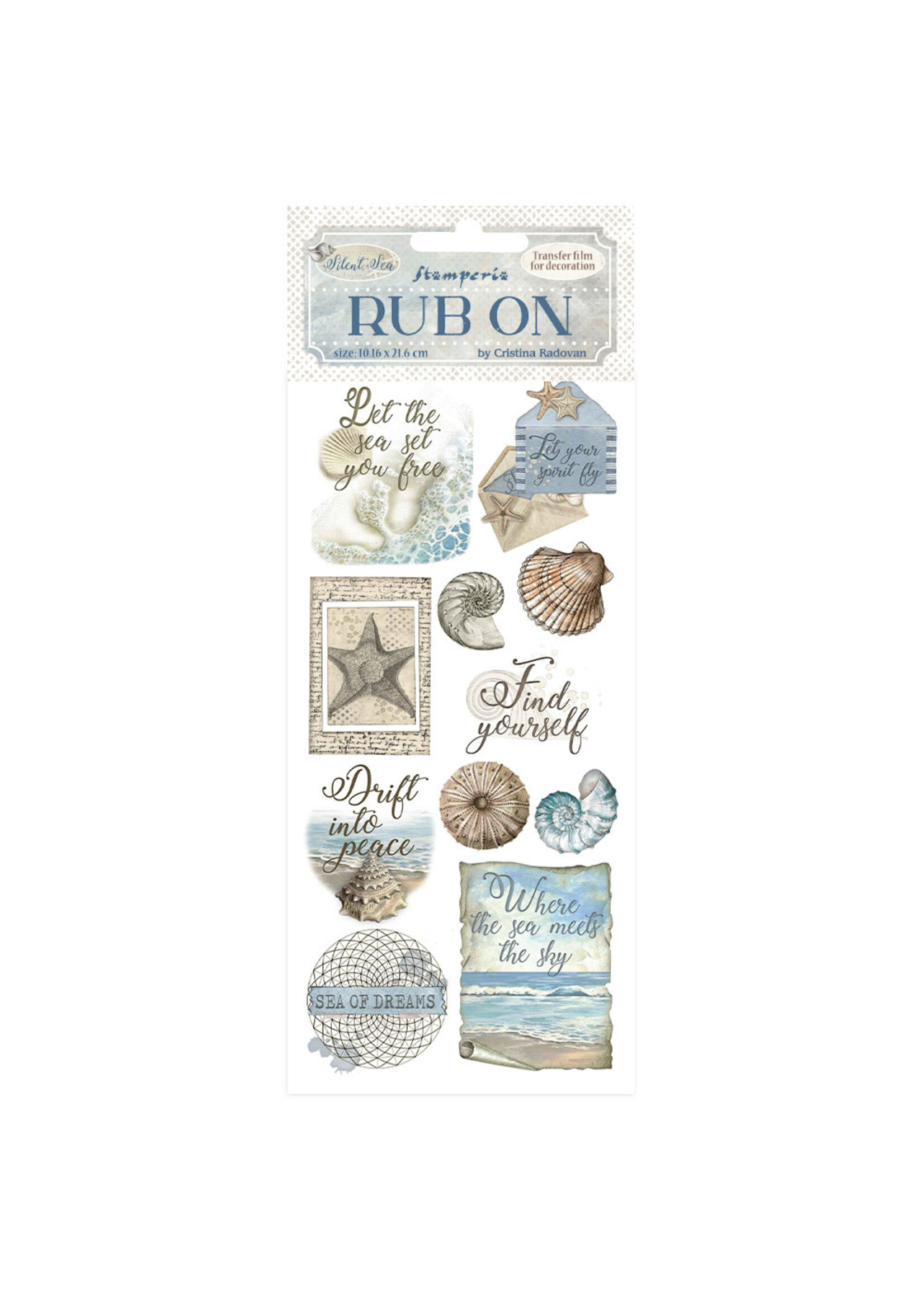 Rub-on cm 10,16x21,6 - Stille Zeeschelpen CME-code: DFLRB158